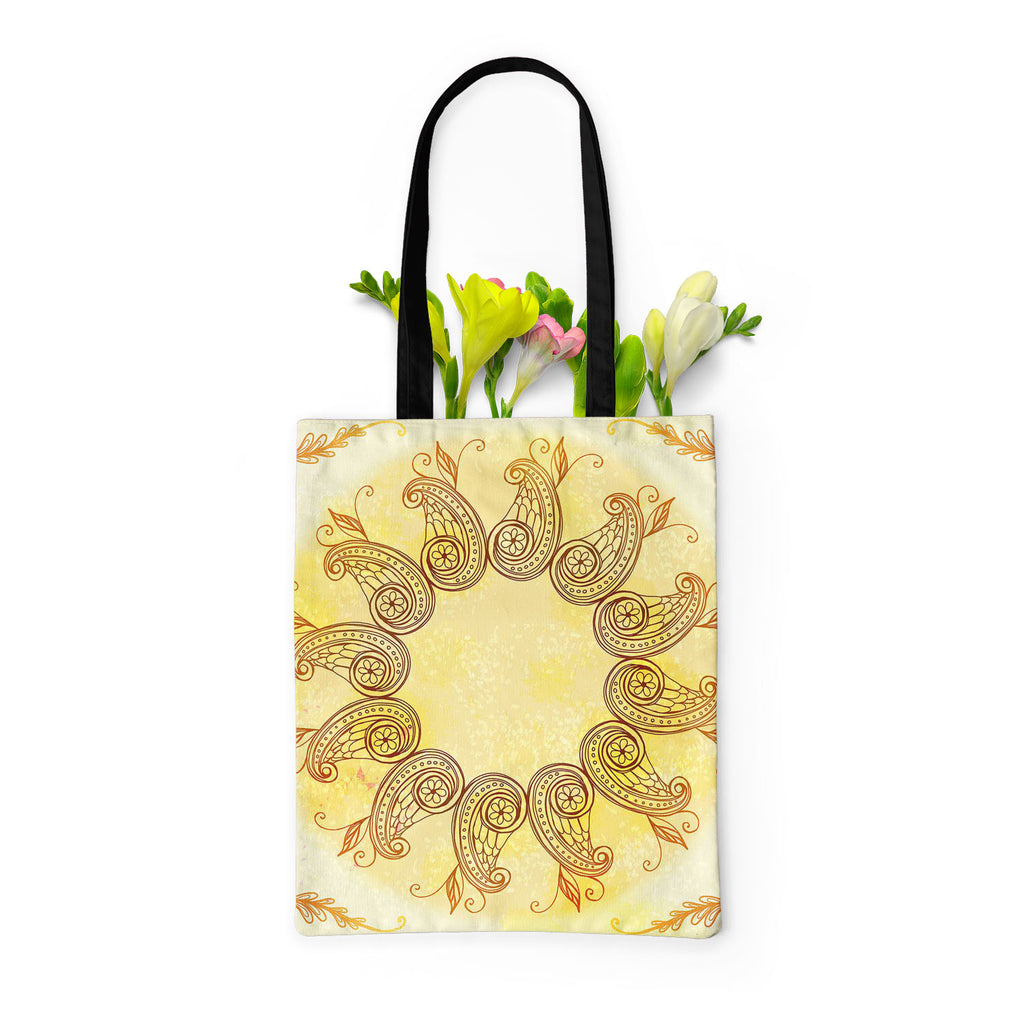 Ethnic Circular Ornament D5 Tote Bag Shoulder Purse | Multipurpose-Tote Bags Basic-TOT_FB_BS-IC 5007586 IC 5007586, Abstract Expressionism, Abstracts, Allah, Arabic, Art and Paintings, Asian, Botanical, Circle, Cities, City Views, Culture, Drawing, Ethnic, Floral, Flowers, Geometric, Geometric Abstraction, Hinduism, Illustrations, Indian, Islam, Mandala, Nature, Paintings, Patterns, Retro, Semi Abstract, Signs, Signs and Symbols, Symbols, Traditional, Tribal, World Culture, circular, ornament, d5, tote, bag