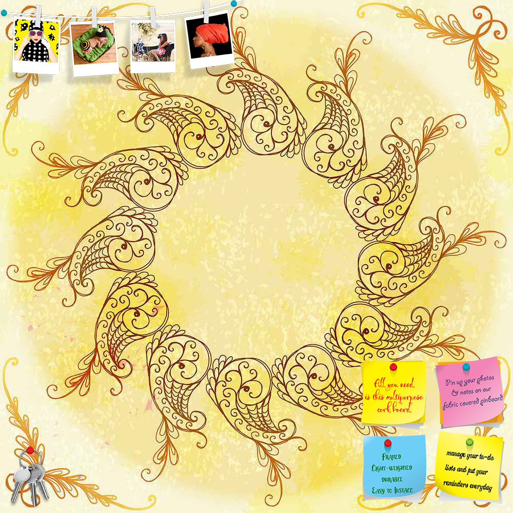 ArtzFolio Ethnic Circular Ornament D6 Printed Bulletin Board Notice Pin Board Soft Board | Frameless-Bulletin Boards Frameless-AZSAO33466334BLB_FL_L-Image Code 5007587 Vishnu Image Folio Pvt Ltd, IC 5007587, ArtzFolio, Bulletin Boards Frameless, Abstract, Traditional, Digital Art, ethnic, circular, ornament, d6, printed, bulletin, board, notice, pin, soft, frameless, hand, drawn, beige, pin up board, push pin board, extra large cork board, big pin board, notice board, small bulletin board, cork board, wall 
