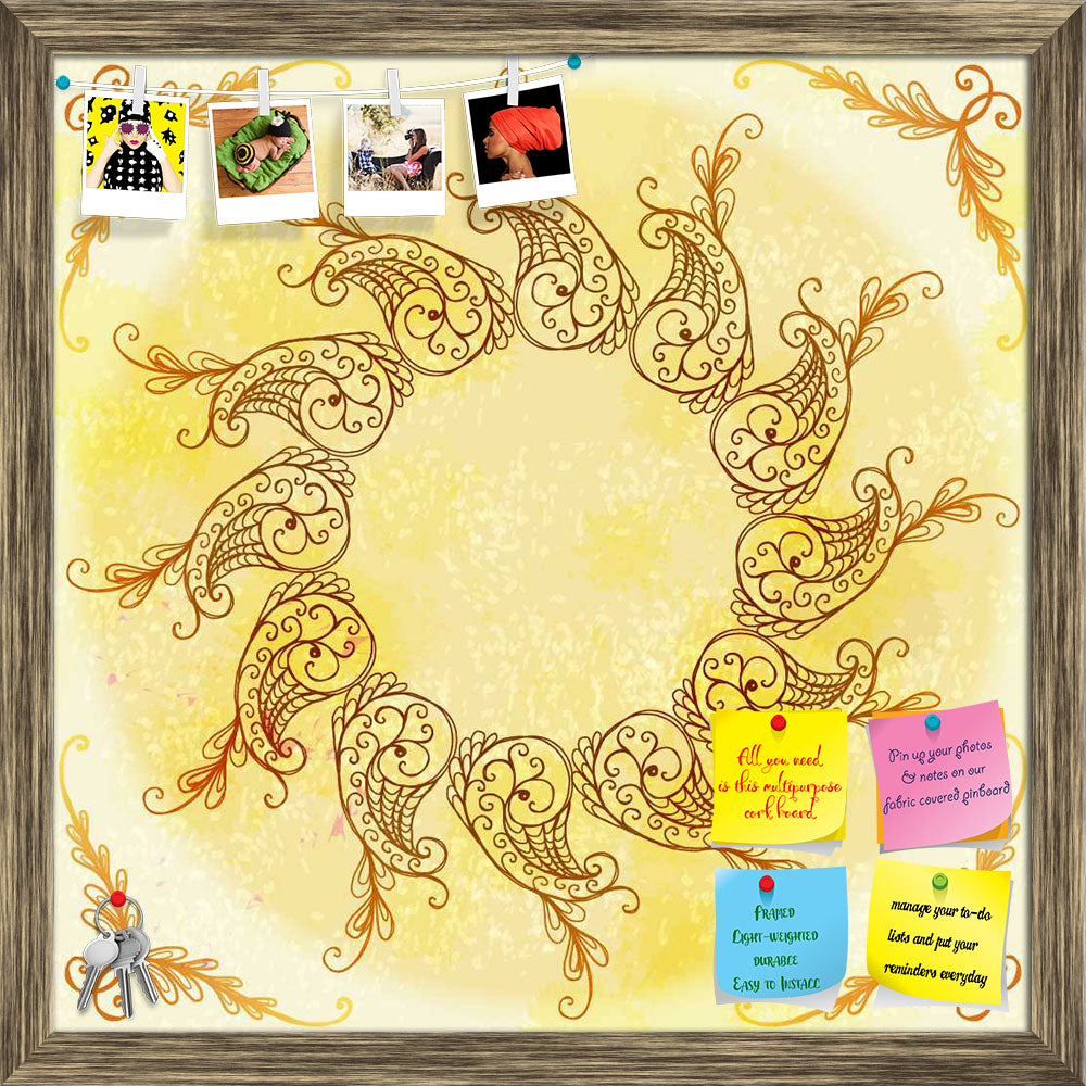 ArtzFolio Ethnic Circular Ornament D6 Printed Bulletin Board Notice Pin Board Soft Board | Framed-Bulletin Boards Framed-AZSAO33466334BLB_FR_L-Image Code 5007587 Vishnu Image Folio Pvt Ltd, IC 5007587, ArtzFolio, Bulletin Boards Framed, Abstract, Traditional, Digital Art, ethnic, circular, ornament, d6, printed, bulletin, board, notice, pin, soft, framed, hand, drawn, beige, pin up board, push pin board, extra large cork board, big pin board, notice board, small bulletin board, cork board, wall notice board