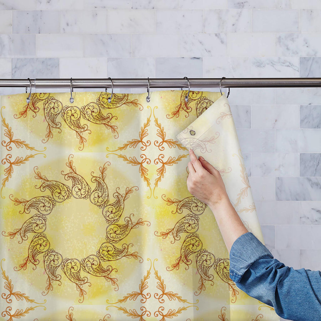 Ethnic Circular Ornament D6 Washable Waterproof Shower Curtain-Shower Curtains-CUR_SH-IC 5007587 IC 5007587, Abstract Expressionism, Abstracts, Allah, Arabic, Art and Paintings, Asian, Botanical, Circle, Cities, City Views, Culture, Drawing, Ethnic, Floral, Flowers, Geometric, Geometric Abstraction, Hinduism, Illustrations, Indian, Islam, Mandala, Nature, Paintings, Patterns, Retro, Semi Abstract, Signs, Signs and Symbols, Symbols, Traditional, Tribal, World Culture, circular, ornament, d6, washable, waterp