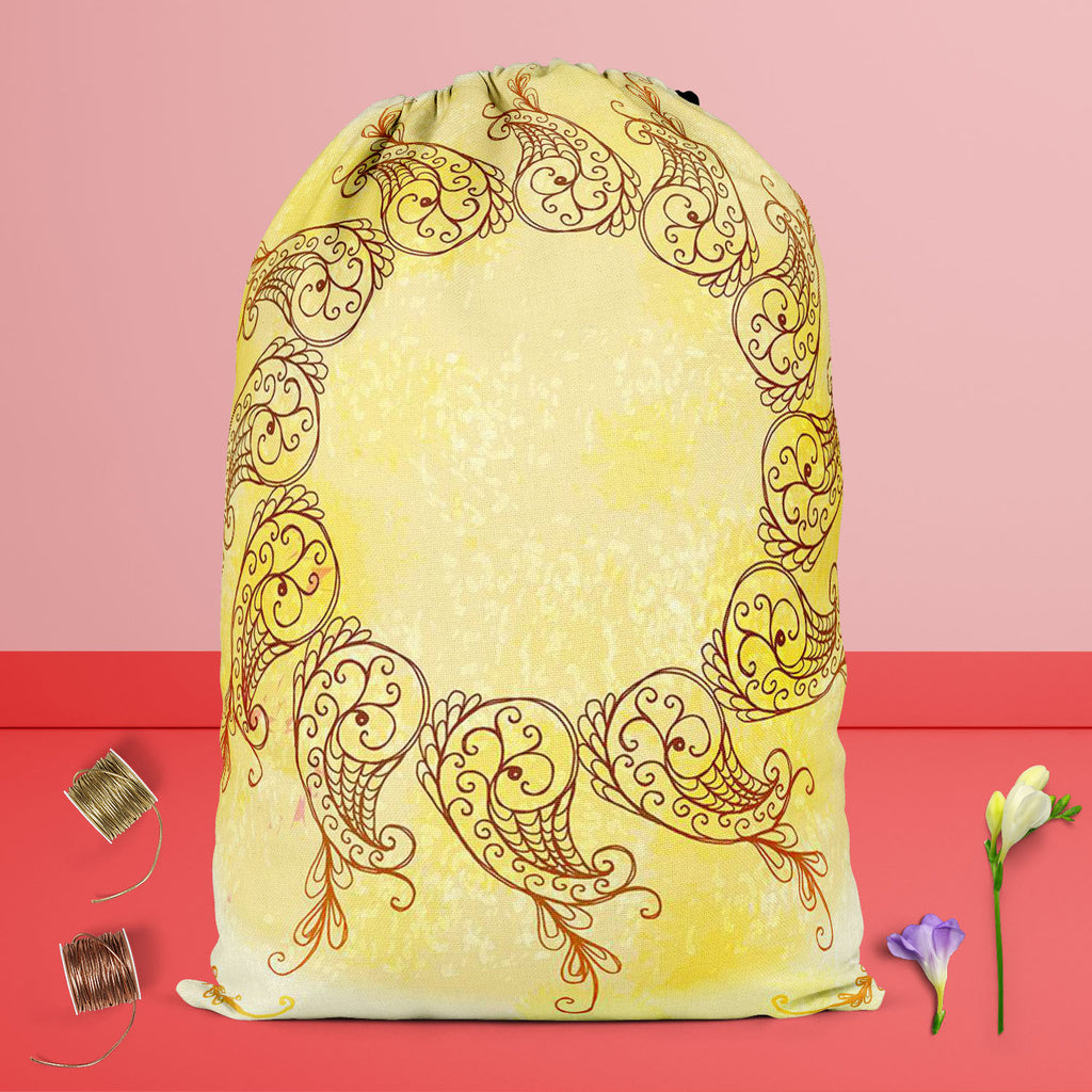 Ethnic Circular Ornament D6 Reusable Sack Bag | Bag for Gym, Storage, Vegetable & Travel-Drawstring Sack Bags-SCK_FB_DS-IC 5007587 IC 5007587, Abstract Expressionism, Abstracts, Allah, Arabic, Art and Paintings, Asian, Botanical, Circle, Cities, City Views, Culture, Drawing, Ethnic, Floral, Flowers, Geometric, Geometric Abstraction, Hinduism, Illustrations, Indian, Islam, Mandala, Nature, Paintings, Patterns, Retro, Semi Abstract, Signs, Signs and Symbols, Symbols, Traditional, Tribal, World Culture, circul