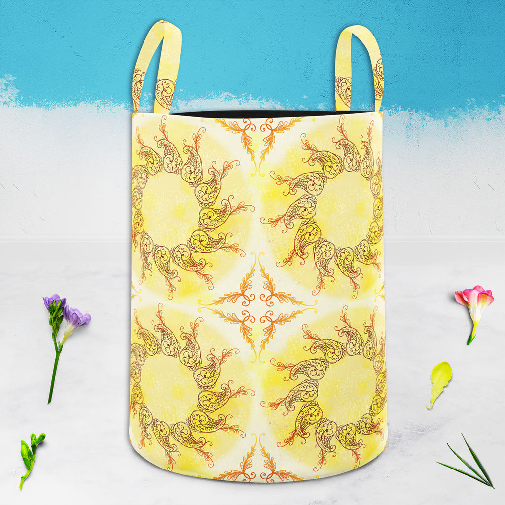 Ethnic Circular Ornament D6 Foldable Open Storage Bin | Organizer Box, Toy Basket, Shelf Box, Laundry Bag | Canvas Fabric-Storage Bins-STR_BI_CB-IC 5007587 IC 5007587, Abstract Expressionism, Abstracts, Allah, Arabic, Art and Paintings, Asian, Botanical, Circle, Cities, City Views, Culture, Drawing, Ethnic, Floral, Flowers, Geometric, Geometric Abstraction, Hinduism, Illustrations, Indian, Islam, Mandala, Nature, Paintings, Patterns, Retro, Semi Abstract, Signs, Signs and Symbols, Symbols, Traditional, Trib