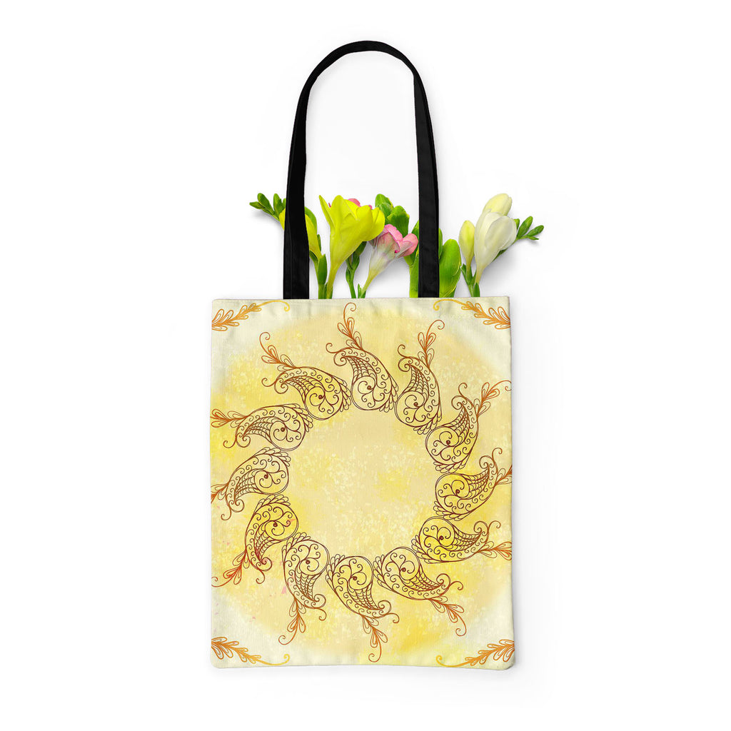 Ethnic Circular Ornament D6 Tote Bag Shoulder Purse | Multipurpose-Tote Bags Basic-TOT_FB_BS-IC 5007587 IC 5007587, Abstract Expressionism, Abstracts, Allah, Arabic, Art and Paintings, Asian, Botanical, Circle, Cities, City Views, Culture, Drawing, Ethnic, Floral, Flowers, Geometric, Geometric Abstraction, Hinduism, Illustrations, Indian, Islam, Mandala, Nature, Paintings, Patterns, Retro, Semi Abstract, Signs, Signs and Symbols, Symbols, Traditional, Tribal, World Culture, circular, ornament, d6, tote, bag
