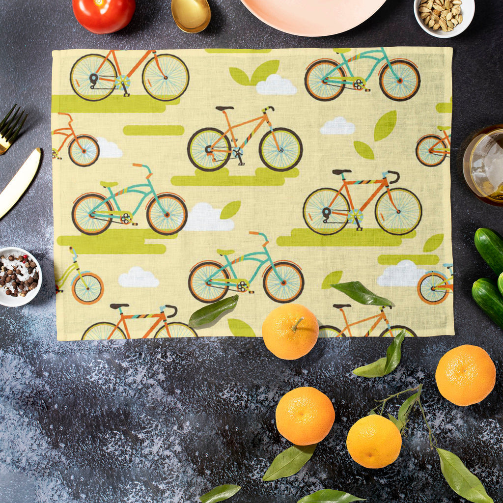 Bikes Table Mat Placemat-Table Place Mats Fabric-MAT_TB-IC 5007588 IC 5007588, Abstract Expressionism, Abstracts, Animated Cartoons, Art and Paintings, Automobiles, Bikes, Caricature, Cartoons, Cities, City Views, Icons, Illustrations, Paintings, Patterns, Retro, Semi Abstract, Signs, Signs and Symbols, Sports, Symbols, Transportation, Travel, Vehicles, table, mat, placemat, abstract, activity, arts, backgrounds, bicycle, bike, colors, cycle, cycling, decoration, design, equipment, fitness, flat, image, ima