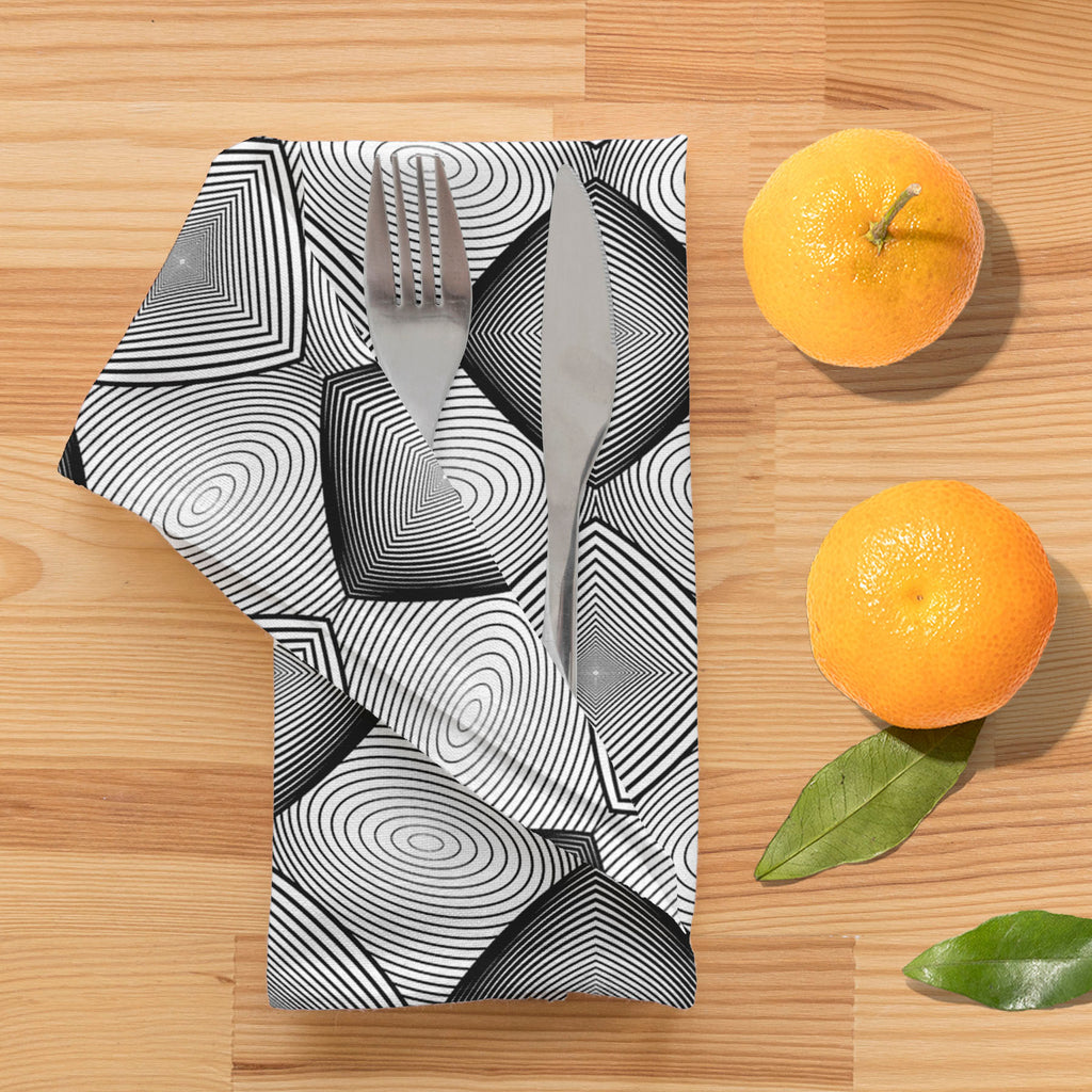Monochrome Diamond D1 Table Napkin-Table Napkins-NAP_TB-IC 5007590 IC 5007590, Abstract Expressionism, Abstracts, Art and Paintings, Black, Black and White, Circle, Diamond, Digital, Digital Art, Geometric, Geometric Abstraction, Graphic, Grid Art, Illustrations, Modern Art, Patterns, Semi Abstract, Signs, Signs and Symbols, Stripes, White, monochrome, d1, table, napkin, abstract, abstraction, art, background, circular, curve, design, diagonal, ellipse, endless, futuristic, geometrical, grey, grid, illusion
