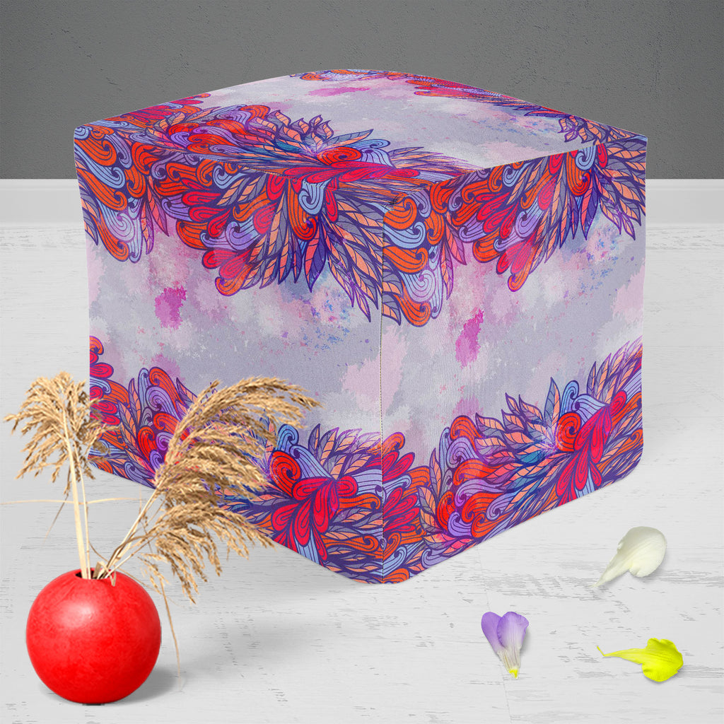 Pink & Violet Element Footstool Footrest Puffy Pouffe Ottoman Bean Bag | Canvas Fabric-Footstools-FST_CB_BN-IC 5007591 IC 5007591, Abstract Expressionism, Abstracts, Ancient, Art and Paintings, Botanical, Digital, Digital Art, Drawing, Fashion, Floral, Flowers, Graphic, Historical, Illustrations, Medieval, Nature, Paintings, Patterns, Retro, Scenic, Semi Abstract, Signs, Signs and Symbols, Symbols, Vintage, pink, violet, element, footstool, footrest, puffy, pouffe, ottoman, bean, bag, canvas, fabric, abstra