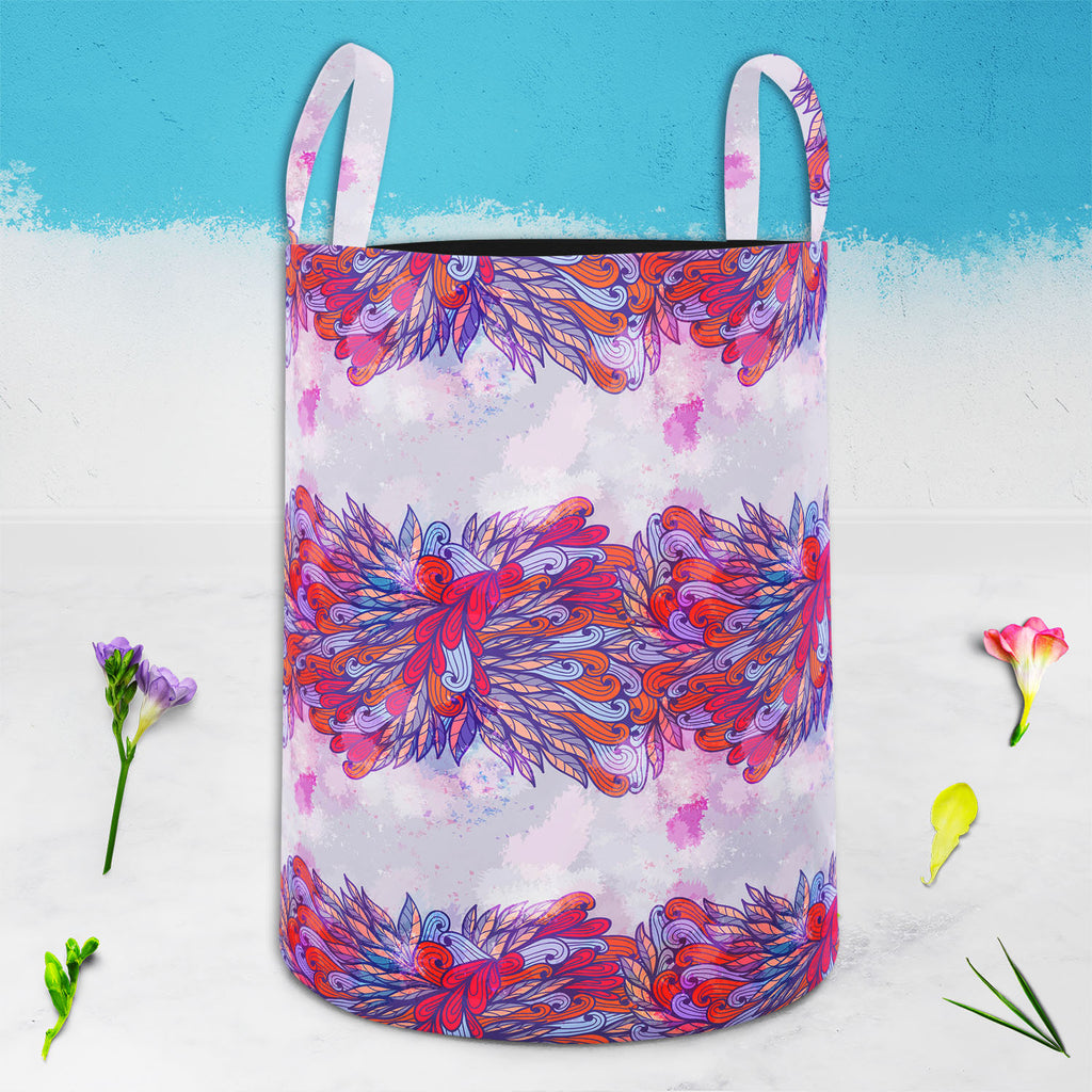 Pink & Violet Element Foldable Open Storage Bin | Organizer Box, Toy Basket, Shelf Box, Laundry Bag | Canvas Fabric-Storage Bins-STR_BI_CB-IC 5007591 IC 5007591, Abstract Expressionism, Abstracts, Ancient, Art and Paintings, Botanical, Digital, Digital Art, Drawing, Fashion, Floral, Flowers, Graphic, Historical, Illustrations, Medieval, Nature, Paintings, Patterns, Retro, Scenic, Semi Abstract, Signs, Signs and Symbols, Symbols, Vintage, pink, violet, element, foldable, open, storage, bin, organizer, box, t