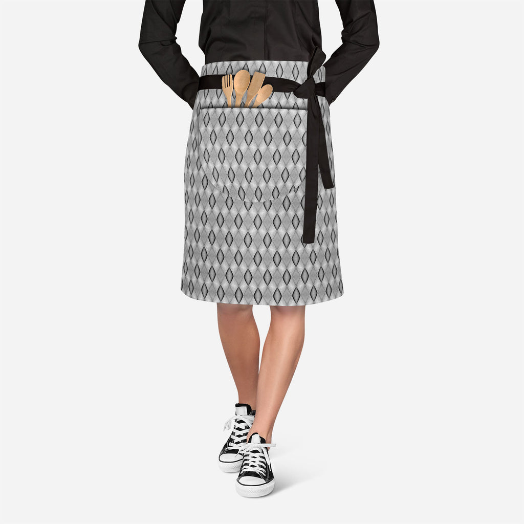 Monochrome Diamond Apron | Adjustable, Free Size & Waist Tiebacks-Apron Waist to Feet--IC 5007593 IC 5007593, Abstract Expressionism, Abstracts, Art and Paintings, Black, Black and White, Circle, Diamond, Digital, Digital Art, Geometric, Geometric Abstraction, Graphic, Grid Art, Illustrations, Modern Art, Patterns, Semi Abstract, Signs, Signs and Symbols, Stripes, White, monochrome, apron, adjustable, free, size, waist, tiebacks, abstract, abstraction, art, background, circular, curve, design, diagonal, ell