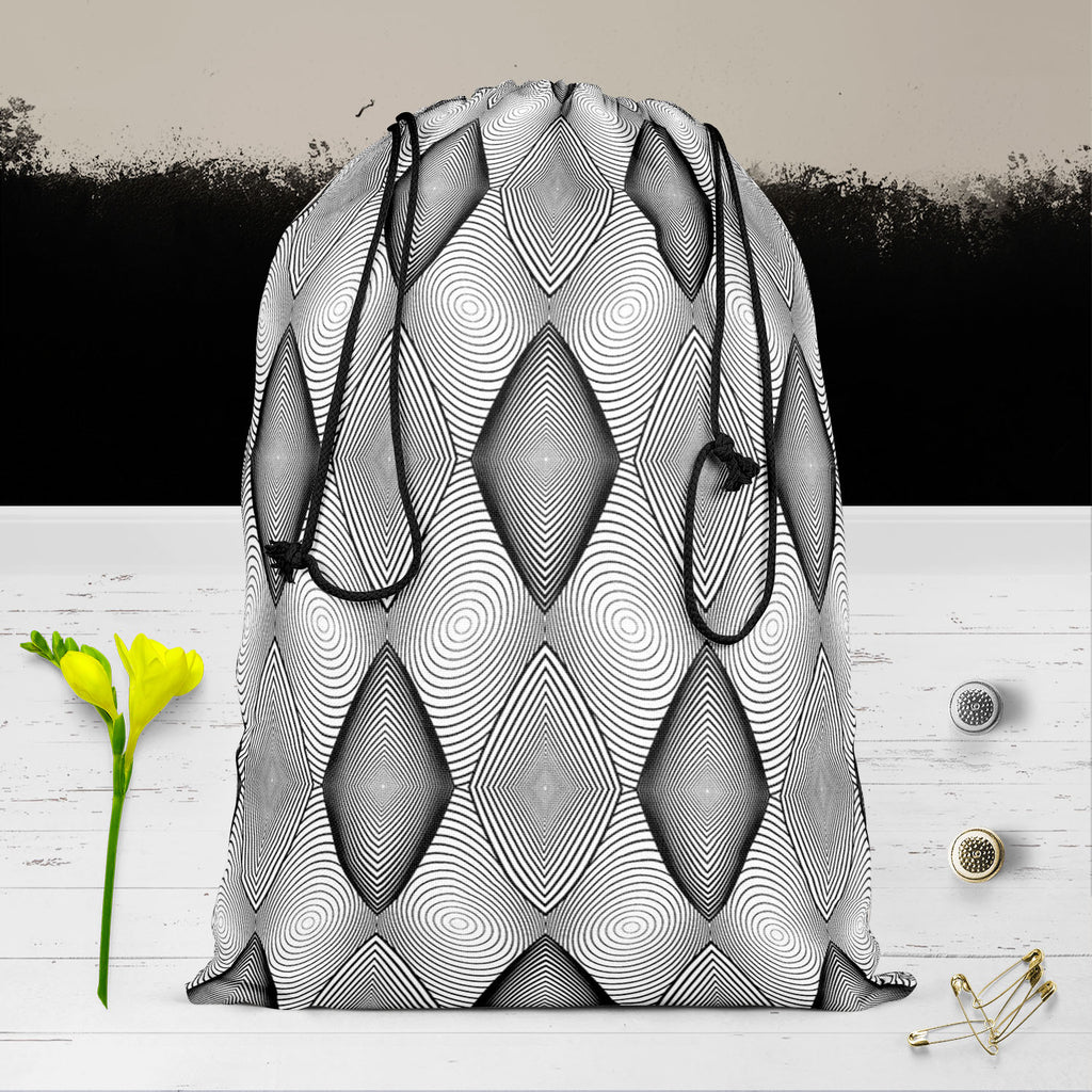 Monochrome Diamond D2 Reusable Sack Bag | Bag for Gym, Storage, Vegetable & Travel-Drawstring Sack Bags-SCK_FB_DS-IC 5007593 IC 5007593, Abstract Expressionism, Abstracts, Art and Paintings, Black, Black and White, Circle, Diamond, Digital, Digital Art, Geometric, Geometric Abstraction, Graphic, Grid Art, Illustrations, Modern Art, Patterns, Semi Abstract, Signs, Signs and Symbols, Stripes, White, monochrome, d2, reusable, sack, bag, for, gym, storage, vegetable, travel, abstract, abstraction, art, backgrou