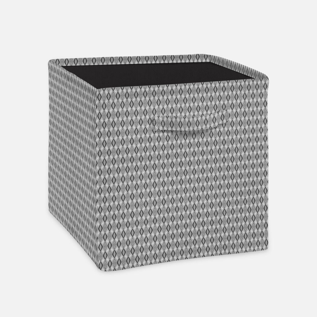 Monochrome Diamond Foldable Open Storage Bin | Organizer Box, Toy Basket, Shelf Box, Laundry Bag | Canvas Fabric-Storage Bins-STR_BI_CB-IC 5007593 IC 5007593, Abstract Expressionism, Abstracts, Art and Paintings, Black, Black and White, Circle, Diamond, Digital, Digital Art, Geometric, Geometric Abstraction, Graphic, Grid Art, Illustrations, Modern Art, Patterns, Semi Abstract, Signs, Signs and Symbols, Stripes, White, monochrome, foldable, open, storage, bin, organizer, box, toy, basket, shelf, laundry, ba