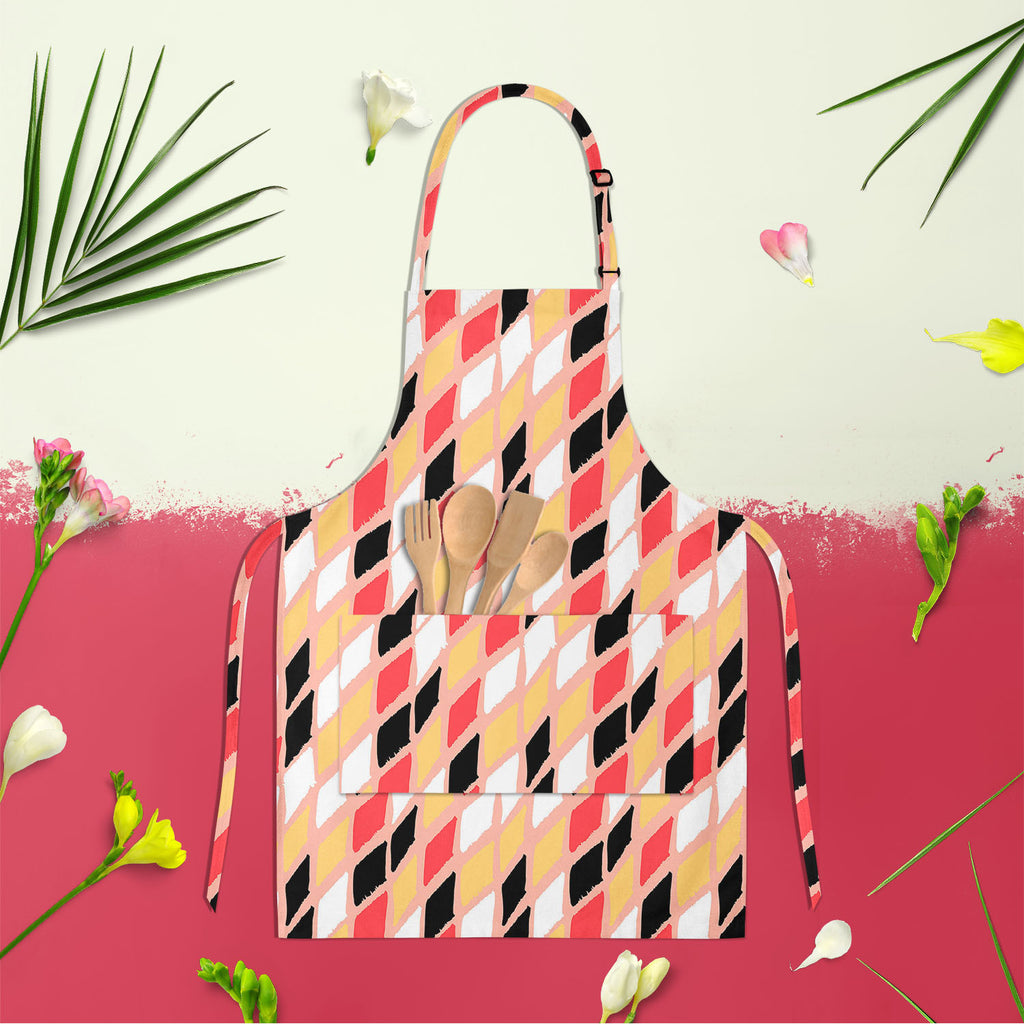 Harlequin Apron | Adjustable, Free Size & Waist Tiebacks-Aprons Neck to Knee-APR_NK_KN-IC 5007594 IC 5007594, Abstract Expressionism, Abstracts, Ancient, Art and Paintings, Bohemian, Brush Stroke, Check, Culture, Drawing, Ethnic, Geometric, Geometric Abstraction, Graffiti, Hand Drawn, Historical, Illustrations, Medieval, Patterns, Plaid, Retro, Semi Abstract, Stripes, Traditional, Tribal, Vintage, Watercolour, World Culture, harlequin, apron, adjustable, free, size, waist, tiebacks, abstract, argyle, art, b