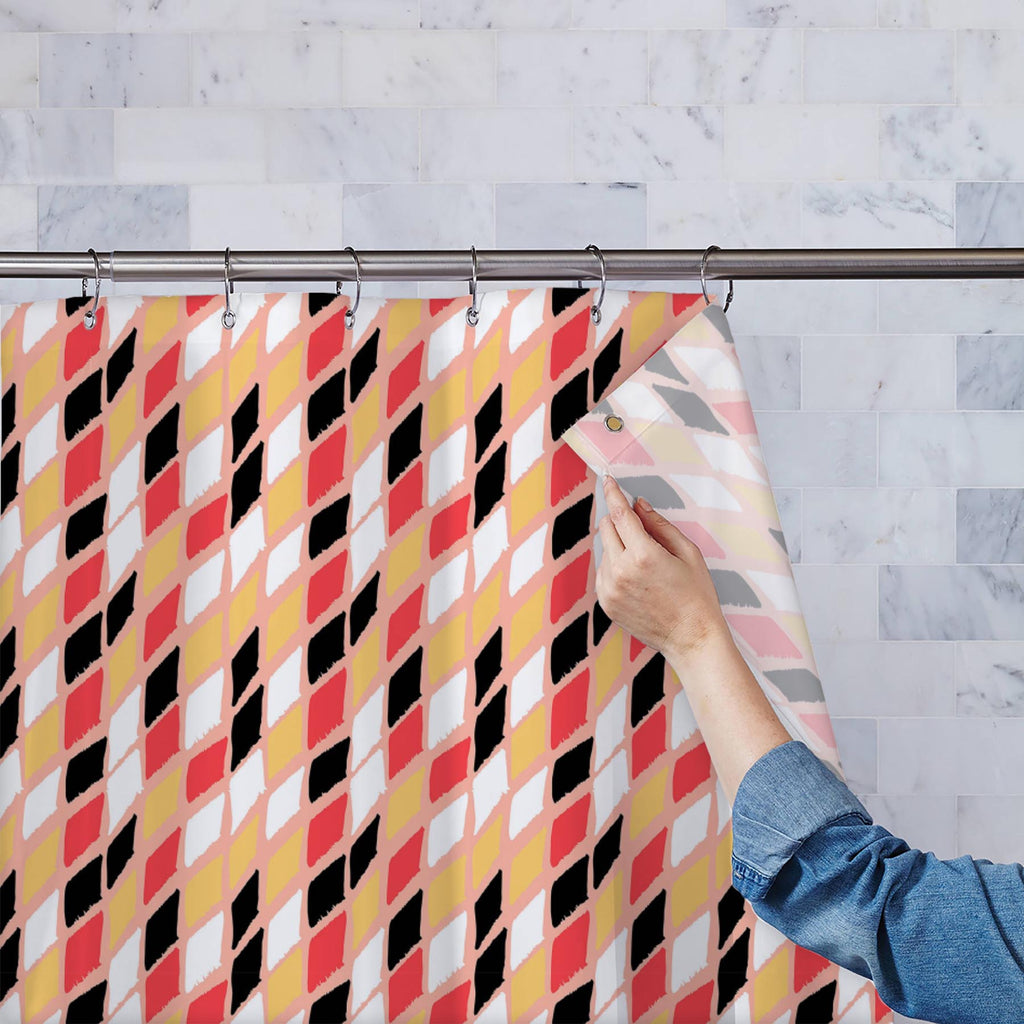 Harlequin Washable Waterproof Shower Curtain-Shower Curtains-CUR_SH-IC 5007594 IC 5007594, Abstract Expressionism, Abstracts, Ancient, Art and Paintings, Bohemian, Brush Stroke, Check, Culture, Drawing, Ethnic, Geometric, Geometric Abstraction, Graffiti, Hand Drawn, Historical, Illustrations, Medieval, Patterns, Plaid, Retro, Semi Abstract, Stripes, Traditional, Tribal, Vintage, Watercolour, World Culture, harlequin, washable, waterproof, shower, curtain, abstract, argyle, art, background, block, boho, bold