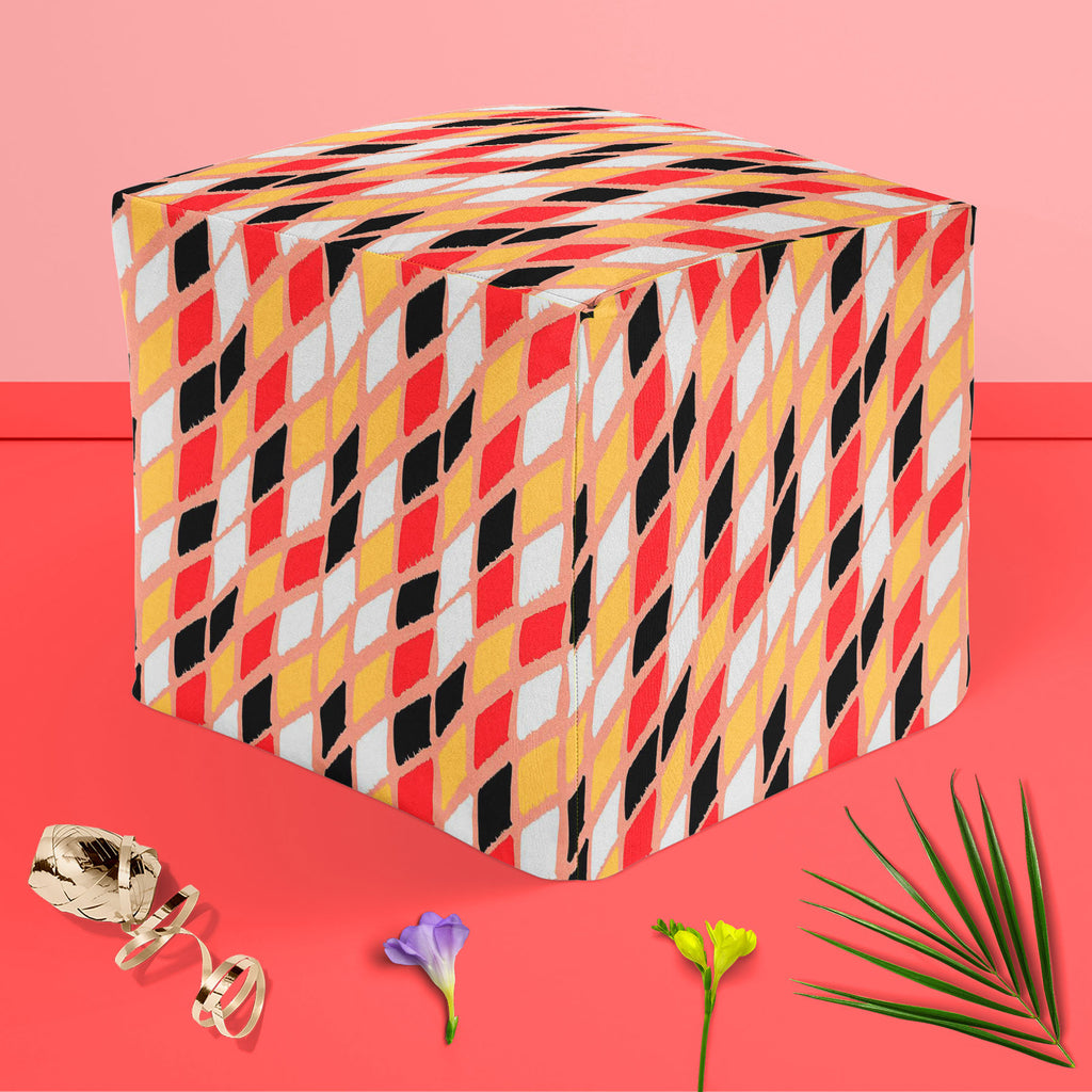 Harlequin Footstool Footrest Puffy Pouffe Ottoman Bean Bag | Canvas Fabric-Footstools-FST_CB_BN-IC 5007594 IC 5007594, Abstract Expressionism, Abstracts, Ancient, Art and Paintings, Bohemian, Brush Stroke, Check, Culture, Drawing, Ethnic, Geometric, Geometric Abstraction, Graffiti, Hand Drawn, Historical, Illustrations, Medieval, Patterns, Plaid, Retro, Semi Abstract, Stripes, Traditional, Tribal, Vintage, Watercolour, World Culture, harlequin, footstool, footrest, puffy, pouffe, ottoman, bean, bag, canvas,