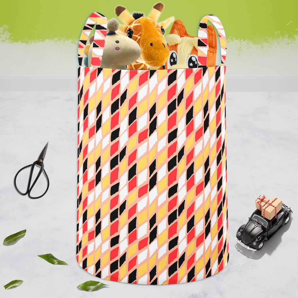 Harlequin Foldable Open Storage Bin | Organizer Box, Toy Basket, Shelf Box, Laundry Bag | Canvas Fabric-Storage Bins-STR_BI_CB-IC 5007594 IC 5007594, Abstract Expressionism, Abstracts, Ancient, Art and Paintings, Bohemian, Brush Stroke, Check, Culture, Drawing, Ethnic, Geometric, Geometric Abstraction, Graffiti, Hand Drawn, Historical, Illustrations, Medieval, Patterns, Plaid, Retro, Semi Abstract, Stripes, Traditional, Tribal, Vintage, Watercolour, World Culture, harlequin, foldable, open, storage, bin, or