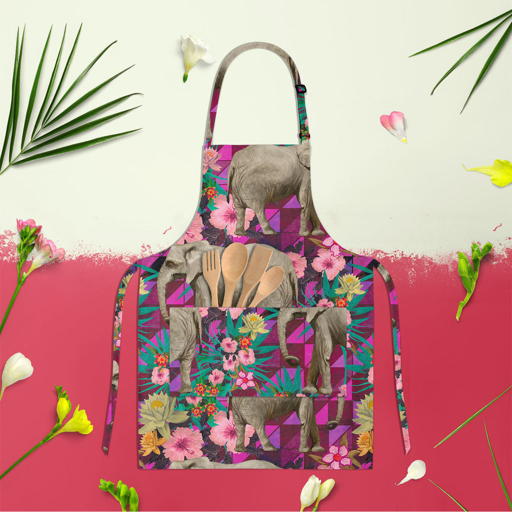 Elephant Pattern D1 Apron | Adjustable, Free Size & Waist Tiebacks-Aprons Neck to Knee-APR_NK_KN-IC 5007595 IC 5007595, Botanical, Drawing, Floral, Flowers, Illustrations, Indian, Nature, Patterns, Signs, Signs and Symbols, elephant, pattern, d1, apron, adjustable, free, size, waist, tiebacks, design, elephants, exotic, illustration, jungles, lotus, seamless, artzfolio, kitchen apron, white apron, kids apron, cooking apron, chef apron, aprons for men, aprons for women, kitchen dress, cotton apron for kitche