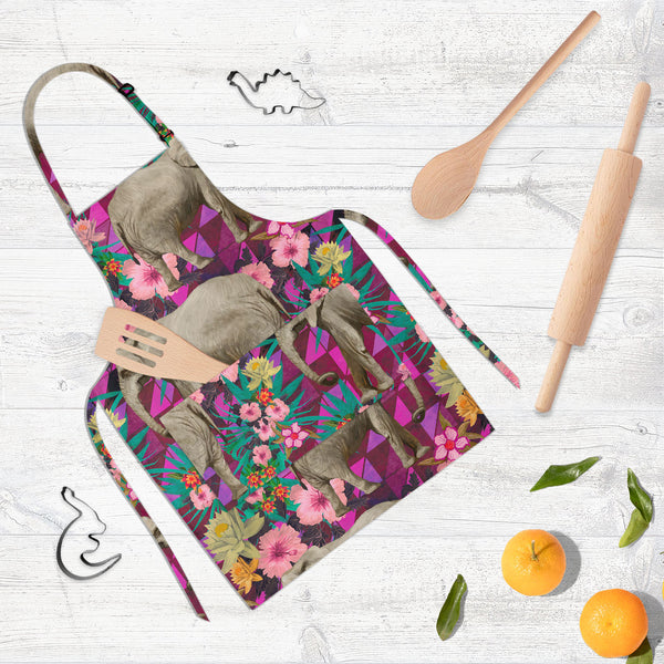 Elephant Pattern D1 Apron | Adjustable, Free Size & Waist Tiebacks-Aprons Neck to Knee-APR_NK_KN-IC 5007595 IC 5007595, Botanical, Drawing, Floral, Flowers, Illustrations, Indian, Nature, Patterns, Signs, Signs and Symbols, elephant, pattern, d1, full-length, neck, to, knee, apron, poly-cotton, fabric, adjustable, buckle, waist, tiebacks, design, elephants, exotic, illustration, jungles, lotus, seamless, artzfolio, kitchen apron, white apron, kids apron, cooking apron, chef apron, aprons for men, aprons for