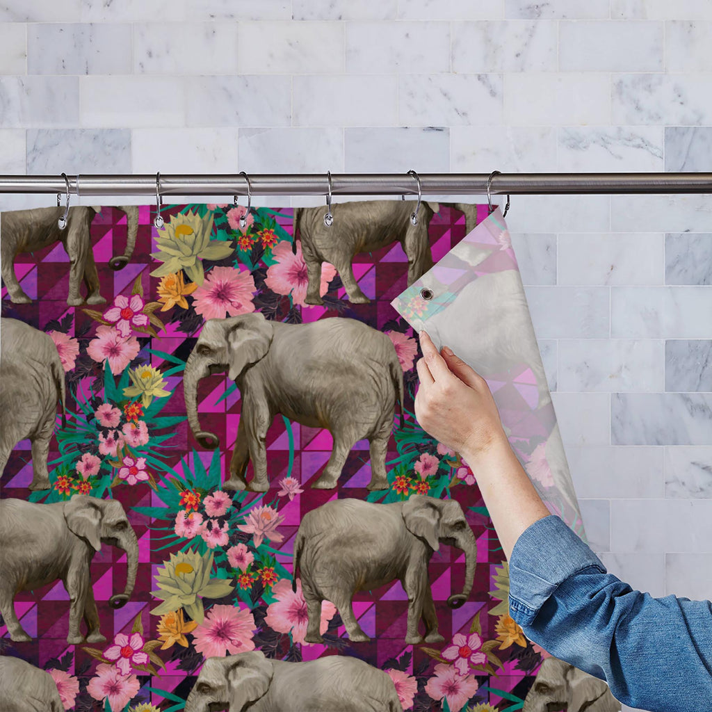 Elephant Pattern D1 Washable Waterproof Shower Curtain-Shower Curtains-CUR_SH-IC 5007595 IC 5007595, Botanical, Drawing, Floral, Flowers, Illustrations, Indian, Nature, Patterns, Signs, Signs and Symbols, elephant, pattern, d1, washable, waterproof, shower, curtain, design, elephants, exotic, illustration, jungles, lotus, seamless, artzfolio, shower curtain, bathroom curtain, eyelet shower curtain, waterproof shower curtain, kids shower curtain, washable curtain, 7feet shower curtain, washroom curtain, set 