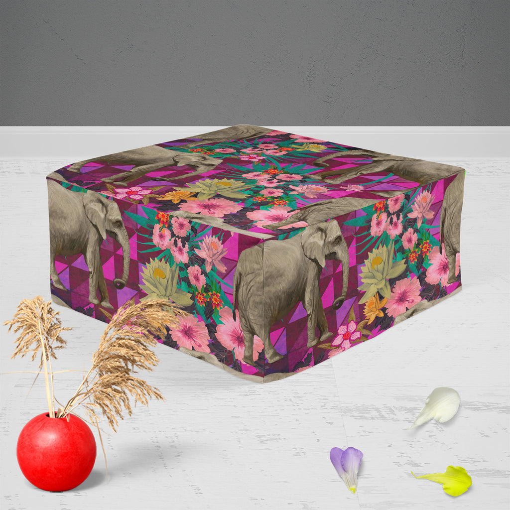 Elephant Pattern D1 Footstool Footrest Puffy Pouffe Ottoman Bean Bag | Canvas Fabric-Footstools-FST_CB_BN-IC 5007595 IC 5007595, Botanical, Drawing, Floral, Flowers, Illustrations, Indian, Nature, Patterns, Signs, Signs and Symbols, elephant, pattern, d1, footstool, footrest, puffy, pouffe, ottoman, bean, bag, canvas, fabric, design, elephants, exotic, illustration, jungles, lotus, seamless, artzfolio, pouf, ottoman stool, ottoman furniture, ottoman sofa, pouf ottoman, ottoman seat, foot rest stool, round o