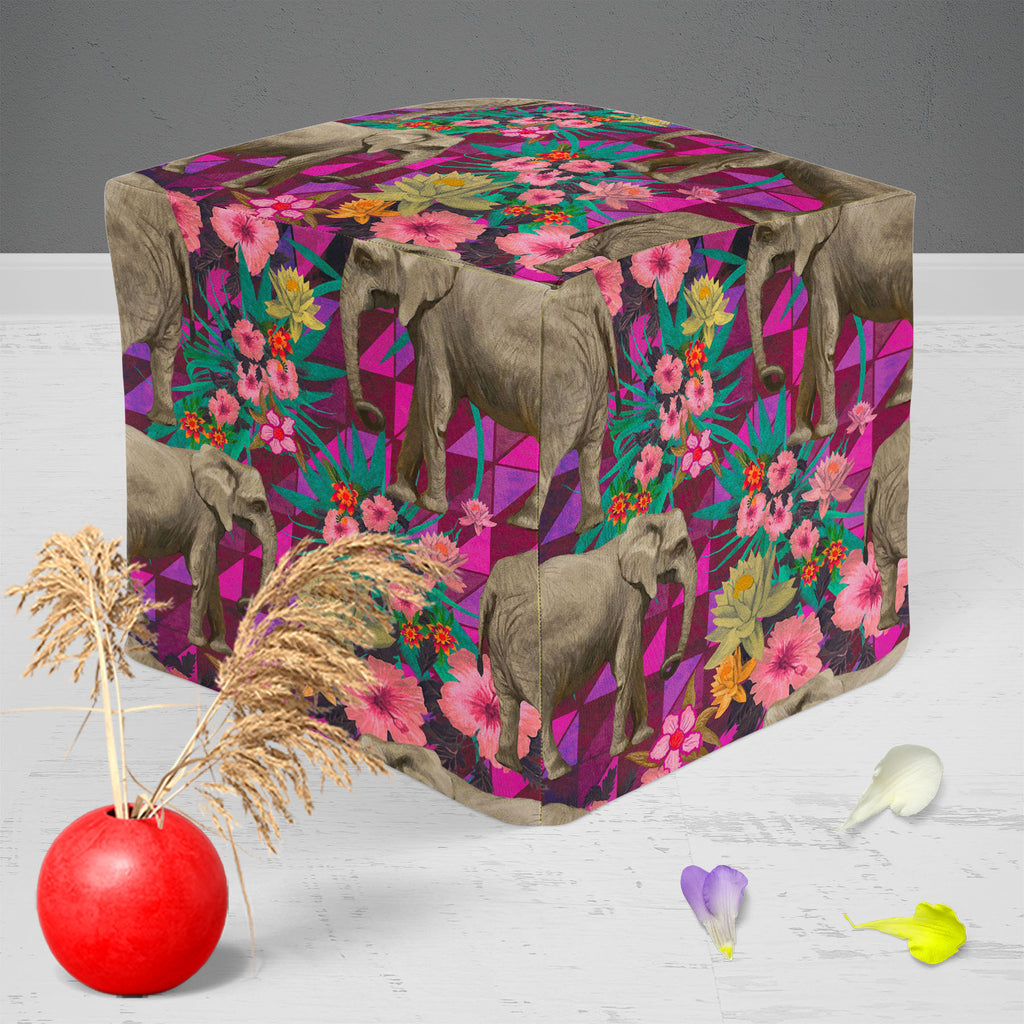 Elephant Pattern D1 Footstool Footrest Puffy Pouffe Ottoman Bean Bag | Canvas Fabric-Footstools-FST_CB_BN-IC 5007595 IC 5007595, Botanical, Drawing, Floral, Flowers, Illustrations, Indian, Nature, Patterns, Signs, Signs and Symbols, elephant, pattern, d1, footstool, footrest, puffy, pouffe, ottoman, bean, bag, canvas, fabric, design, elephants, exotic, illustration, jungles, lotus, seamless, artzfolio, pouf, ottoman stool, ottoman furniture, ottoman sofa, pouf ottoman, ottoman seat, foot rest stool, round o