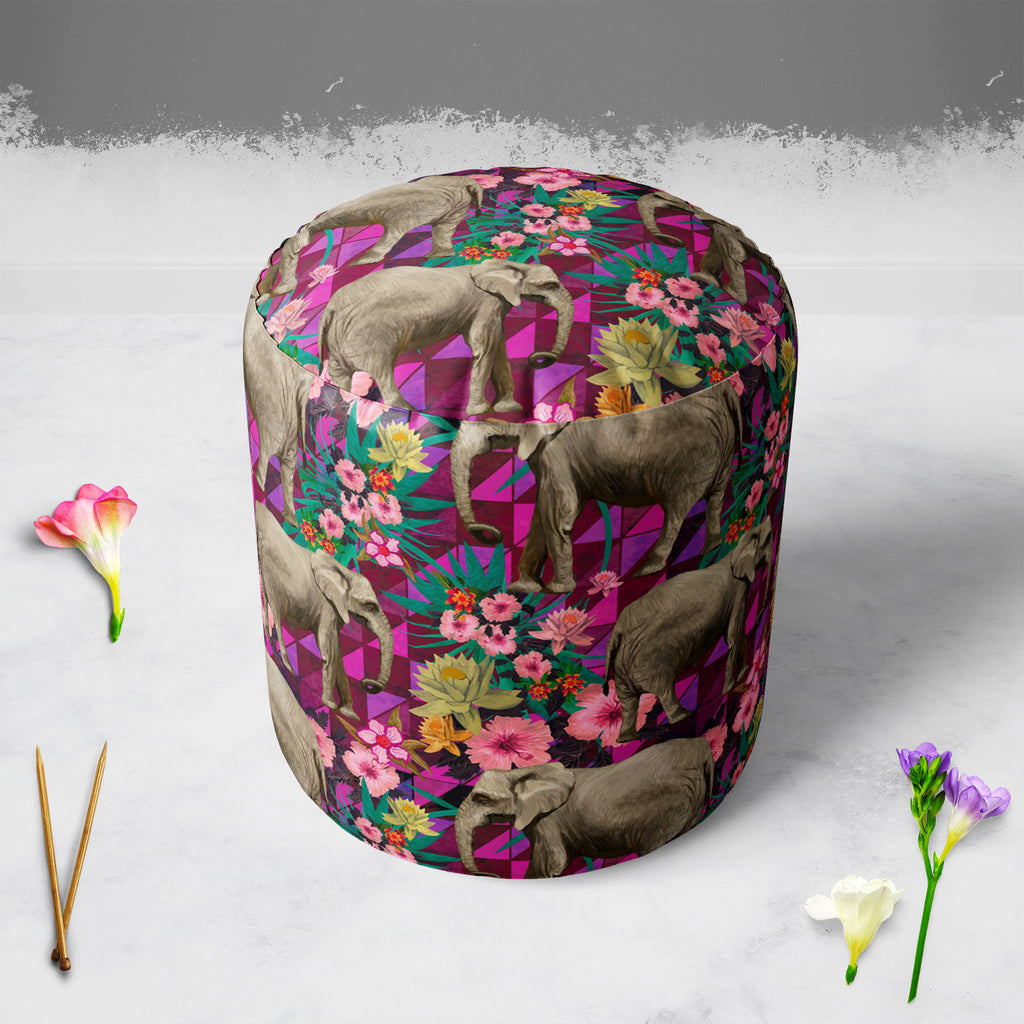 Elephant Pattern D1 Footstool Footrest Puffy Pouffe Ottoman Bean Bag | Canvas Fabric-Footstools-FST_CB_BN-IC 5007595 IC 5007595, Botanical, Drawing, Floral, Flowers, Illustrations, Indian, Nature, Patterns, Signs, Signs and Symbols, elephant, pattern, d1, footstool, footrest, puffy, pouffe, ottoman, bean, bag, canvas, fabric, design, elephants, exotic, illustration, jungles, lotus, seamless, artzfolio, pouf, ottoman stool, ottoman furniture, ottoman sofa, pouf ottoman, ottoman seat, foot rest stool, round o