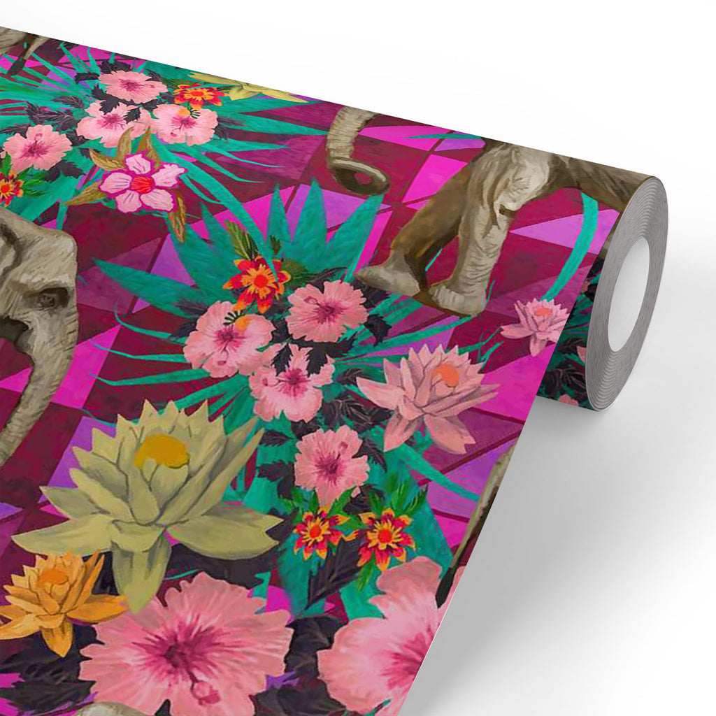 Indian Elephants Wallpaper Roll-Wallpapers Peel & Stick-WAL_PA-IC 5007595 IC 5007595, Botanical, Drawing, Floral, Flowers, Illustrations, Indian, Nature, Patterns, Signs, Signs and Symbols, elephants, wallpaper, roll, design, exotic, illustration, jungles, lotus, pattern, seamless, artzfolio, wallpapers for bedroom, wall papers full sheet for living room, wallpapers for home, pvc wallpaper, peel stick wallpaper, wall paper, adhesive wallpaper, room wallpapers, wallpapers for walls, wallpaper for walls, wall