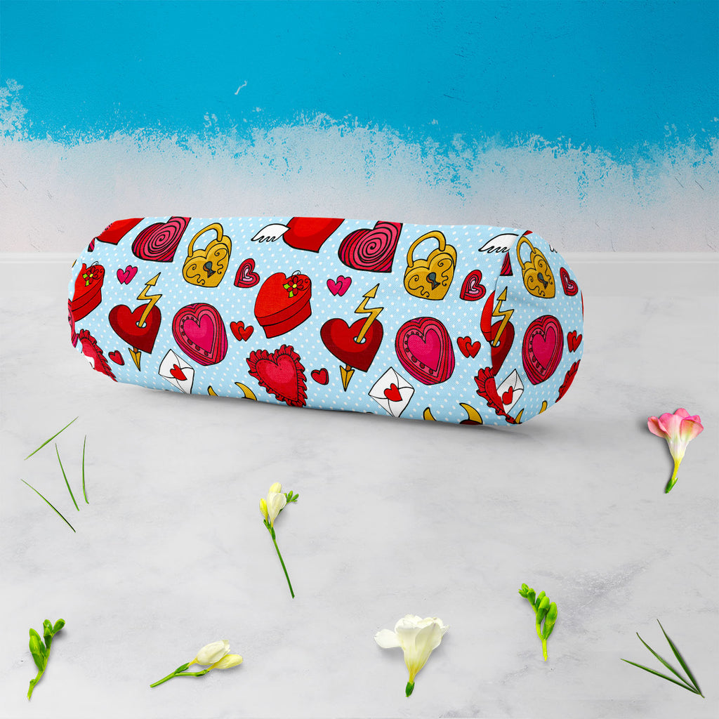 Valentine Love Bolster Cover Booster Cases | Concealed Zipper Opening-Bolster Covers-BOL_CV_ZP-IC 5007597 IC 5007597, Abstract Expressionism, Abstracts, Ancient, Animated Cartoons, Art and Paintings, Caricature, Cartoons, Decorative, Digital, Digital Art, Drawing, Graphic, Hearts, Historical, Holidays, Icons, Love, Medieval, Patterns, Retro, Romance, Semi Abstract, Signs, Signs and Symbols, Symbols, Vintage, Wedding, valentine, bolster, cover, booster, cases, concealed, zipper, opening, abstract, angel, art