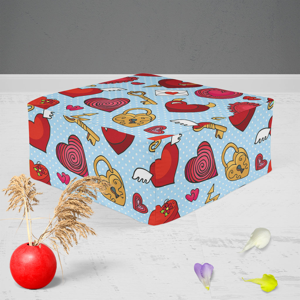 Valentine Love Footstool Footrest Puffy Pouffe Ottoman Bean Bag | Canvas Fabric-Footstools-FST_CB_BN-IC 5007597 IC 5007597, Abstract Expressionism, Abstracts, Ancient, Animated Cartoons, Art and Paintings, Caricature, Cartoons, Decorative, Digital, Digital Art, Drawing, Graphic, Hearts, Historical, Holidays, Icons, Love, Medieval, Patterns, Retro, Romance, Semi Abstract, Signs, Signs and Symbols, Symbols, Vintage, Wedding, valentine, footstool, footrest, puffy, pouffe, ottoman, bean, bag, canvas, fabric, ab