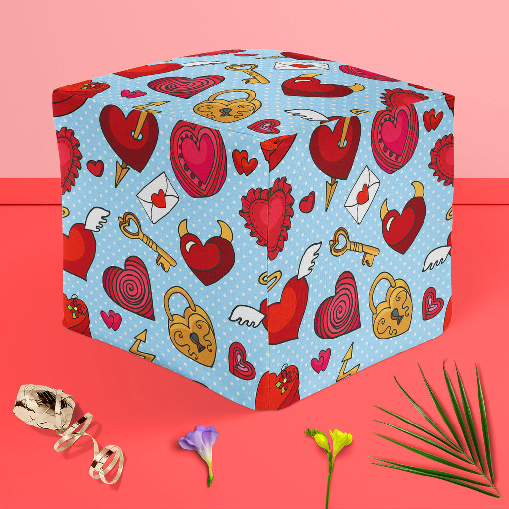 Valentine Love Footstool Footrest Puffy Pouffe Ottoman Bean Bag | Canvas Fabric-Footstools-FST_CB_BN-IC 5007597 IC 5007597, Abstract Expressionism, Abstracts, Ancient, Animated Cartoons, Art and Paintings, Caricature, Cartoons, Decorative, Digital, Digital Art, Drawing, Graphic, Hearts, Historical, Holidays, Icons, Love, Medieval, Patterns, Retro, Romance, Semi Abstract, Signs, Signs and Symbols, Symbols, Vintage, Wedding, valentine, footstool, footrest, puffy, pouffe, ottoman, bean, bag, canvas, fabric, ab