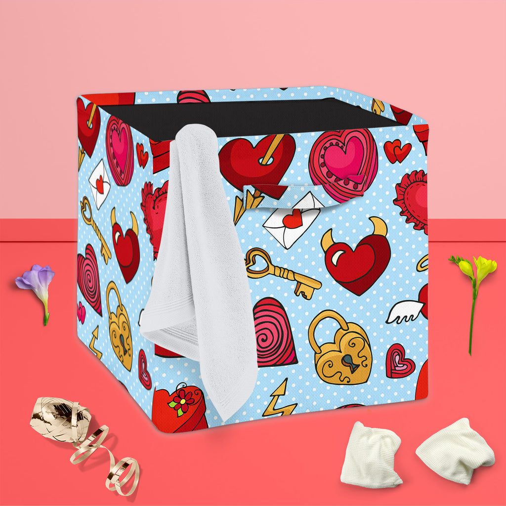 Valentine Love Foldable Open Storage Bin | Organizer Box, Toy Basket, Shelf Box, Laundry Bag | Canvas Fabric-Storage Bins-STR_BI_CB-IC 5007597 IC 5007597, Abstract Expressionism, Abstracts, Ancient, Animated Cartoons, Art and Paintings, Caricature, Cartoons, Decorative, Digital, Digital Art, Drawing, Graphic, Hearts, Historical, Holidays, Icons, Love, Medieval, Patterns, Retro, Romance, Semi Abstract, Signs, Signs and Symbols, Symbols, Vintage, Wedding, valentine, foldable, open, storage, bin, organizer, bo