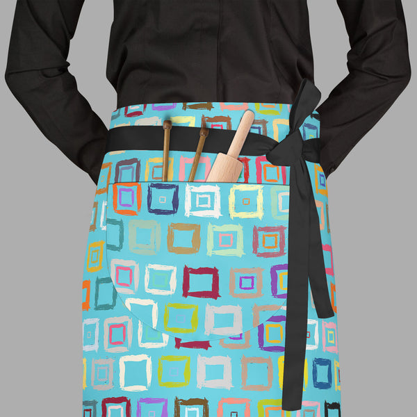 Geometric Pattern D1 Apron | Adjustable, Free Size & Waist Tiebacks-Aprons Waist to Feet-APR_WS_FT-IC 5007599 IC 5007599, Abstract Expressionism, Abstracts, African, Ancient, Aztec, Bohemian, Brush Stroke, Check, Drawing, Geometric, Geometric Abstraction, Hand Drawn, Historical, Medieval, Patterns, Plaid, Retro, Semi Abstract, Signs, Signs and Symbols, Stripes, Vintage, Watercolour, pattern, d1, full-length, waist, to, feet, apron, poly-cotton, fabric, adjustable, tiebacks, abstract, aqua, blue, background,