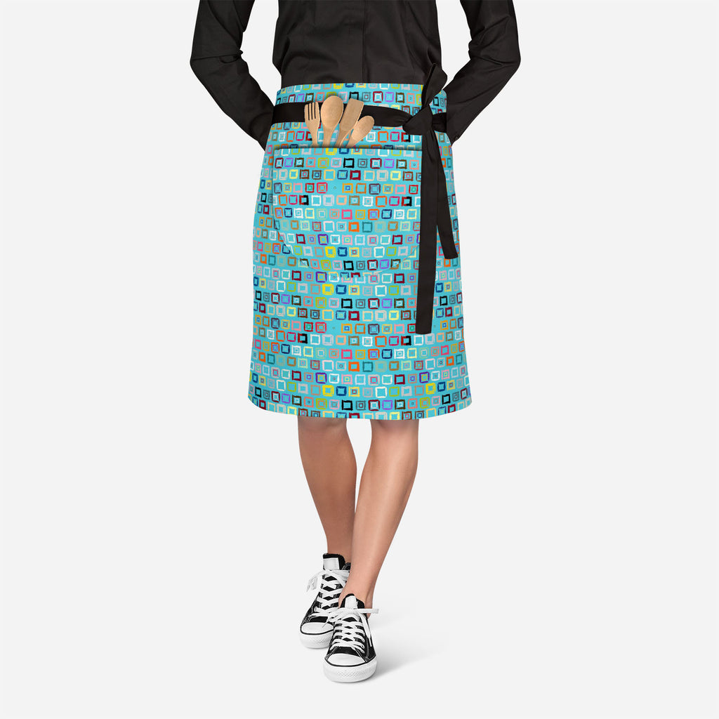 Geometric Pattern Apron | Adjustable, Free Size & Waist Tiebacks-Apron Waist to Feet--IC 5007599 IC 5007599, Abstract Expressionism, Abstracts, African, Ancient, Aztec, Bohemian, Brush Stroke, Check, Drawing, Geometric, Geometric Abstraction, Hand Drawn, Historical, Medieval, Patterns, Plaid, Retro, Semi Abstract, Signs, Signs and Symbols, Stripes, Vintage, Watercolour, pattern, apron, adjustable, free, size, waist, tiebacks, abstract, aqua, blue, background, blocks, boho, bold, bright, brush, strokes, brus