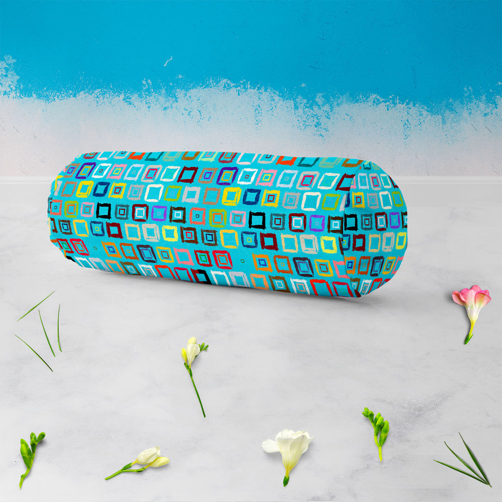 Geometric Pattern D1 Bolster Cover Booster Cases | Concealed Zipper Opening-Bolster Covers-BOL_CV_ZP-IC 5007599 IC 5007599, Abstract Expressionism, Abstracts, African, Ancient, Aztec, Bohemian, Brush Stroke, Check, Drawing, Geometric, Geometric Abstraction, Hand Drawn, Historical, Medieval, Patterns, Plaid, Retro, Semi Abstract, Signs, Signs and Symbols, Stripes, Vintage, Watercolour, pattern, d1, bolster, cover, booster, cases, concealed, zipper, opening, abstract, aqua, blue, background, blocks, boho, bol