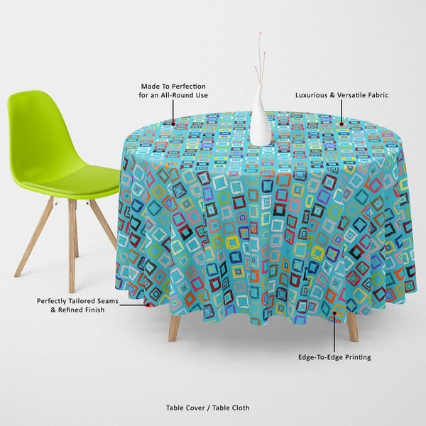Geometric Pattern Table Cloth Cover-Table Covers-CVR_TB_RD-IC 5007599 IC 5007599, Abstract Expressionism, Abstracts, African, Ancient, Aztec, Bohemian, Brush Stroke, Check, Drawing, Geometric, Geometric Abstraction, Hand Drawn, Historical, Medieval, Patterns, Plaid, Retro, Semi Abstract, Signs, Signs and Symbols, Stripes, Vintage, Watercolour, pattern, table, cloth, cover, canvas, fabric, abstract, aqua, blue, background, blocks, boho, bold, bright, brush, strokes, brushstrokes, color, colourful, crayon, cr