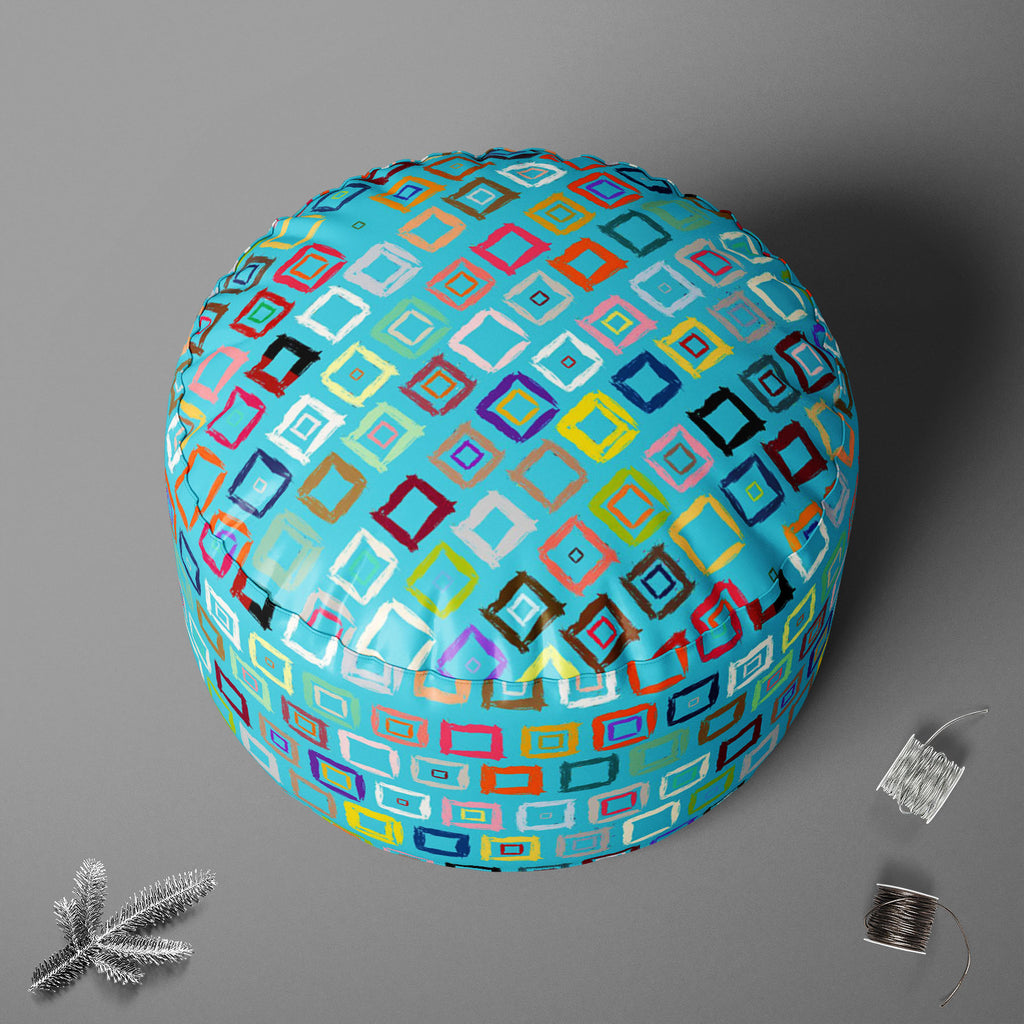 Geometric Pattern D1 Footstool Footrest Puffy Pouffe Ottoman Bean Bag | Canvas Fabric-Footstools-FST_CB_BN-IC 5007599 IC 5007599, Abstract Expressionism, Abstracts, African, Ancient, Aztec, Bohemian, Brush Stroke, Check, Drawing, Geometric, Geometric Abstraction, Hand Drawn, Historical, Medieval, Patterns, Plaid, Retro, Semi Abstract, Signs, Signs and Symbols, Stripes, Vintage, Watercolour, pattern, d1, footstool, footrest, puffy, pouffe, ottoman, bean, bag, canvas, fabric, abstract, aqua, blue, background,
