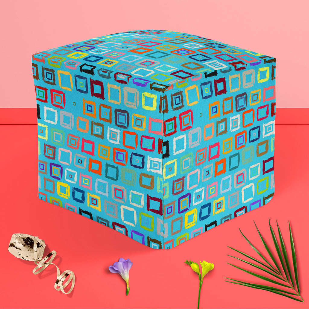 Geometric Pattern D1 Footstool Footrest Puffy Pouffe Ottoman Bean Bag | Canvas Fabric-Footstools-FST_CB_BN-IC 5007599 IC 5007599, Abstract Expressionism, Abstracts, African, Ancient, Aztec, Bohemian, Brush Stroke, Check, Drawing, Geometric, Geometric Abstraction, Hand Drawn, Historical, Medieval, Patterns, Plaid, Retro, Semi Abstract, Signs, Signs and Symbols, Stripes, Vintage, Watercolour, pattern, d1, footstool, footrest, puffy, pouffe, ottoman, bean, bag, canvas, fabric, abstract, aqua, blue, background,