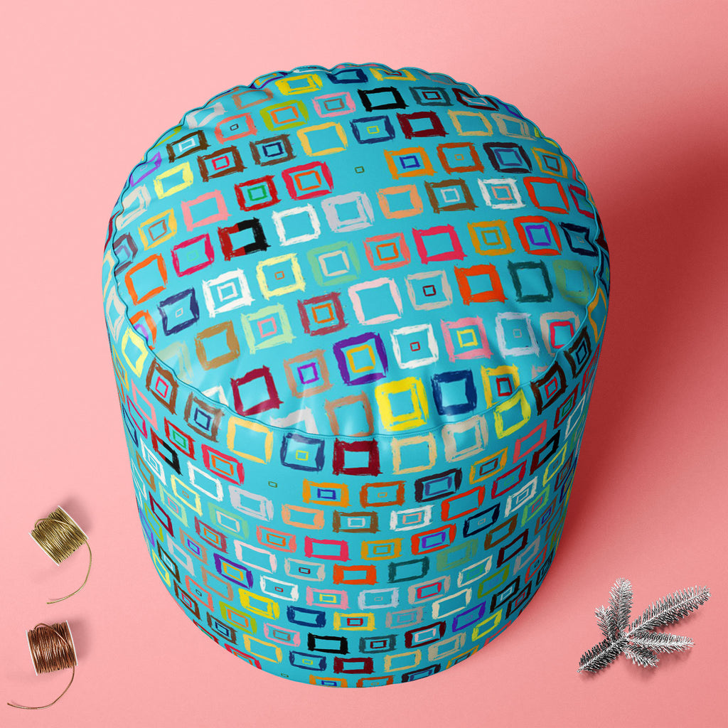 Geometric Pattern D1 Footstool Footrest Puffy Pouffe Ottoman Bean Bag | Canvas Fabric-Footstools-FST_CB_BN-IC 5007599 IC 5007599, Abstract Expressionism, Abstracts, African, Ancient, Aztec, Bohemian, Brush Stroke, Check, Drawing, Geometric, Geometric Abstraction, Hand Drawn, Historical, Medieval, Patterns, Plaid, Retro, Semi Abstract, Signs, Signs and Symbols, Stripes, Vintage, Watercolour, pattern, d1, footstool, footrest, puffy, pouffe, ottoman, bean, bag, canvas, fabric, abstract, aqua, blue, background,