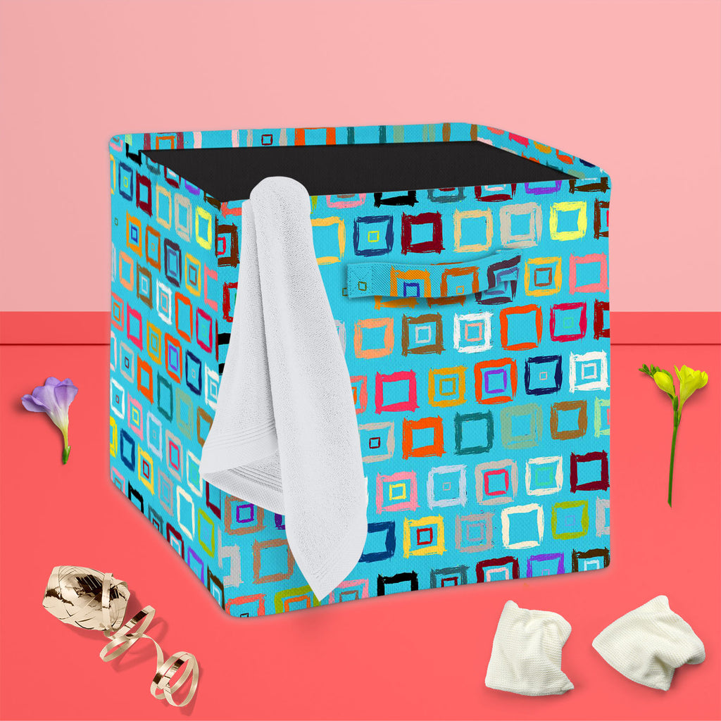 Geometric Pattern D1 Foldable Open Storage Bin | Organizer Box, Toy Basket, Shelf Box, Laundry Bag | Canvas Fabric-Storage Bins-STR_BI_CB-IC 5007599 IC 5007599, Abstract Expressionism, Abstracts, African, Ancient, Aztec, Bohemian, Brush Stroke, Check, Drawing, Geometric, Geometric Abstraction, Hand Drawn, Historical, Medieval, Patterns, Plaid, Retro, Semi Abstract, Signs, Signs and Symbols, Stripes, Vintage, Watercolour, pattern, d1, foldable, open, storage, bin, organizer, box, toy, basket, shelf, laundry,