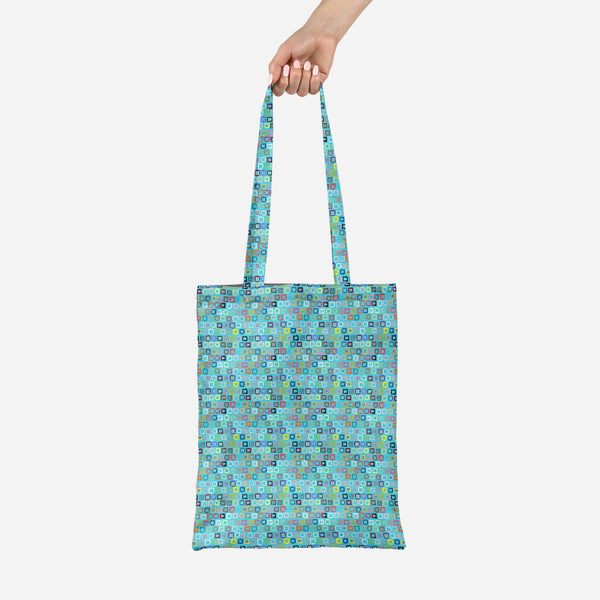 ArtzFolio Geometric Pattern Tote Bag Shoulder Purse | Multipurpose-Tote Bags Basic-AZ5007599TOT_RF-IC 5007599 IC 5007599, Abstract Expressionism, Abstracts, African, Ancient, Aztec, Bohemian, Brush Stroke, Check, Drawing, Geometric, Geometric Abstraction, Hand Drawn, Historical, Medieval, Patterns, Plaid, Retro, Semi Abstract, Signs, Signs and Symbols, Stripes, Vintage, Watercolour, pattern, canvas, tote, bag, shoulder, purse, multipurpose, abstract, aqua, blue, background, blocks, boho, bold, bright, brush