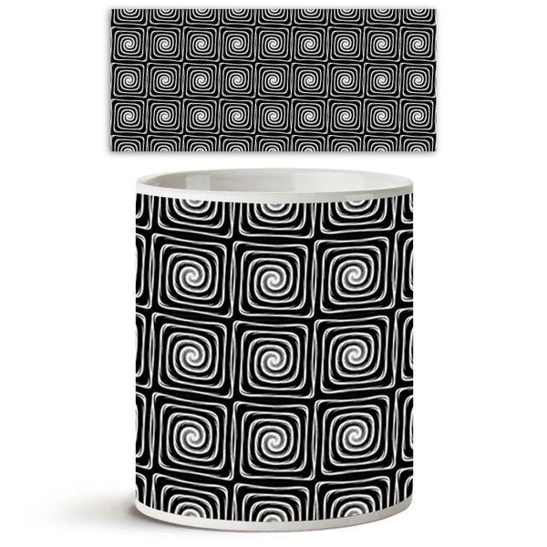 Monochrome Labyrinth Ceramic Coffee Tea Mug Inside White-Coffee Mugs-MUG-IC 5007600 IC 5007600, Abstract Expressionism, Abstracts, Art and Paintings, Black, Black and White, Circle, Digital, Digital Art, Geometric, Geometric Abstraction, Graphic, Illustrations, Modern Art, Patterns, Semi Abstract, Signs, Signs and Symbols, Stripes, White, monochrome, labyrinth, ceramic, coffee, tea, mug, inside, abstract, abstraction, art, background, circular, creative, curve, design, distorted, distortion, dynamic, ellips