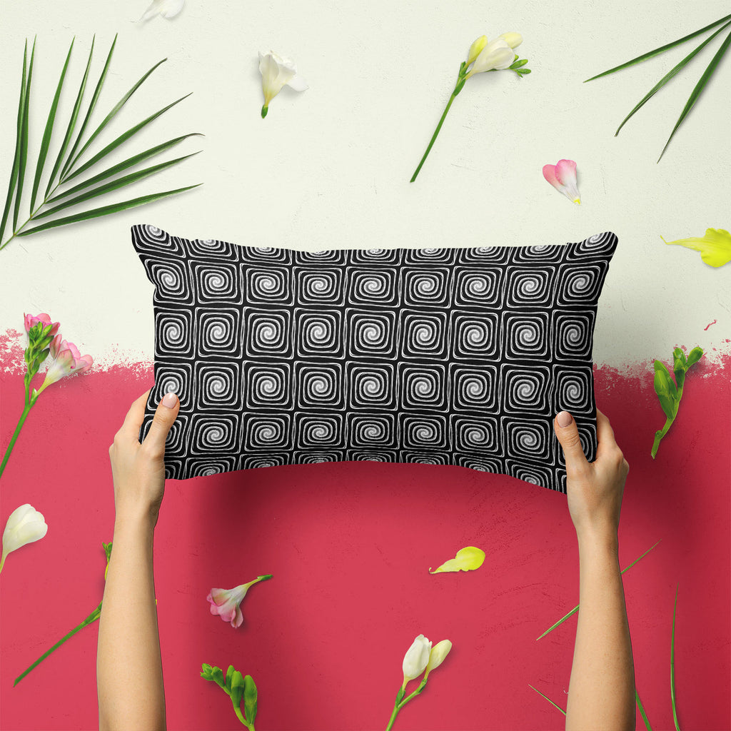 Monochrome Labyrinth Pillow Cover Case-Pillow Cases-PIL_CV-IC 5007600 IC 5007600, Abstract Expressionism, Abstracts, Art and Paintings, Black, Black and White, Circle, Digital, Digital Art, Geometric, Geometric Abstraction, Graphic, Illustrations, Modern Art, Patterns, Semi Abstract, Signs, Signs and Symbols, Stripes, White, monochrome, labyrinth, pillow, cover, case, abstract, abstraction, art, background, circular, creative, curve, design, distorted, distortion, dynamic, ellipse, endless, futuristic, geom