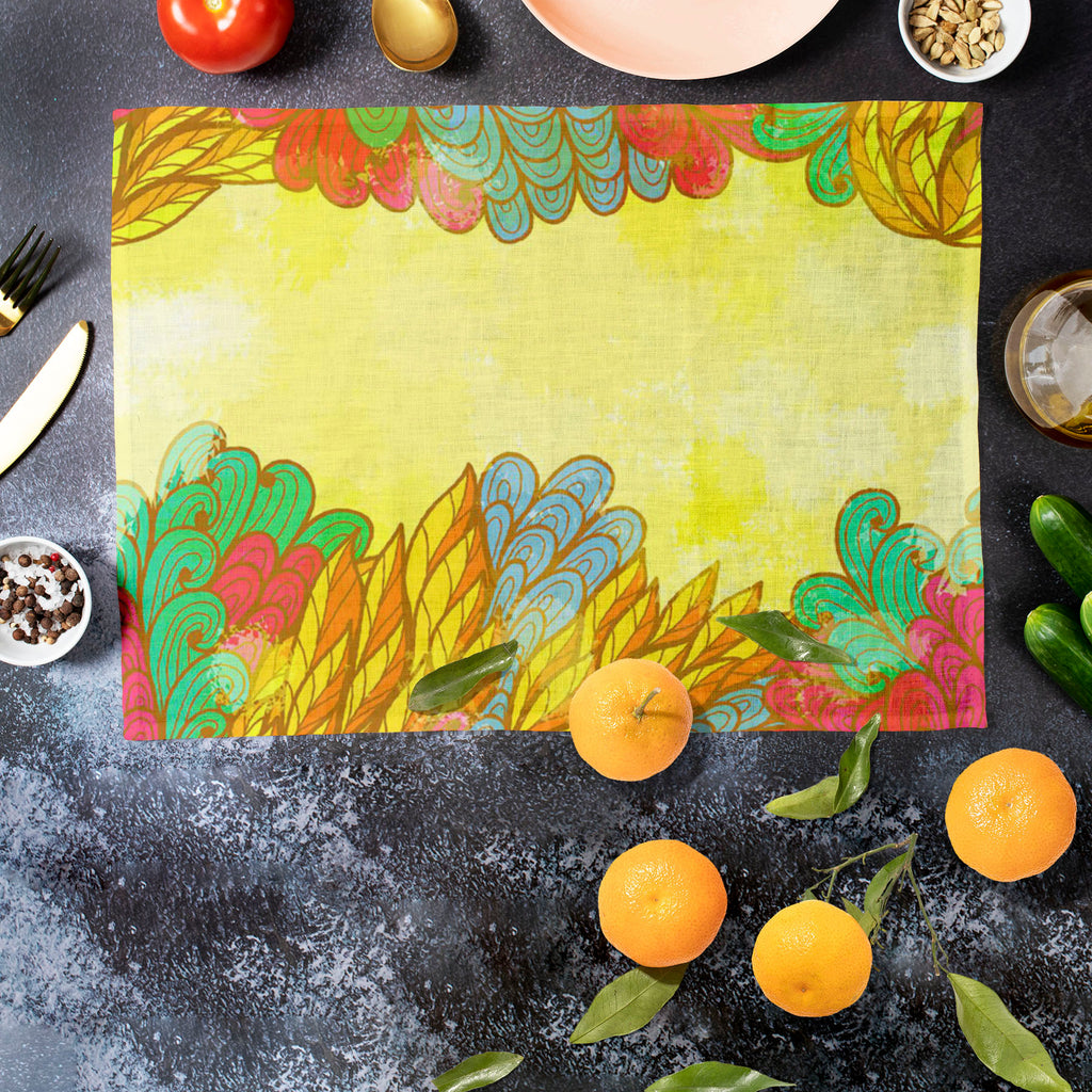 Nature Elements Table Mat Placemat-Table Place Mats Fabric-MAT_TB-IC 5007601 IC 5007601, Abstract Expressionism, Abstracts, Ancient, Art and Paintings, Botanical, Digital, Digital Art, Drawing, Fashion, Floral, Flowers, Graphic, Historical, Illustrations, Medieval, Nature, Paintings, Patterns, Retro, Scenic, Semi Abstract, Signs, Signs and Symbols, Symbols, Vintage, elements, table, mat, placemat, abstract, art, background, beautiful, beauty, blue, card, concept, creativity, curve, decoration, design, elega