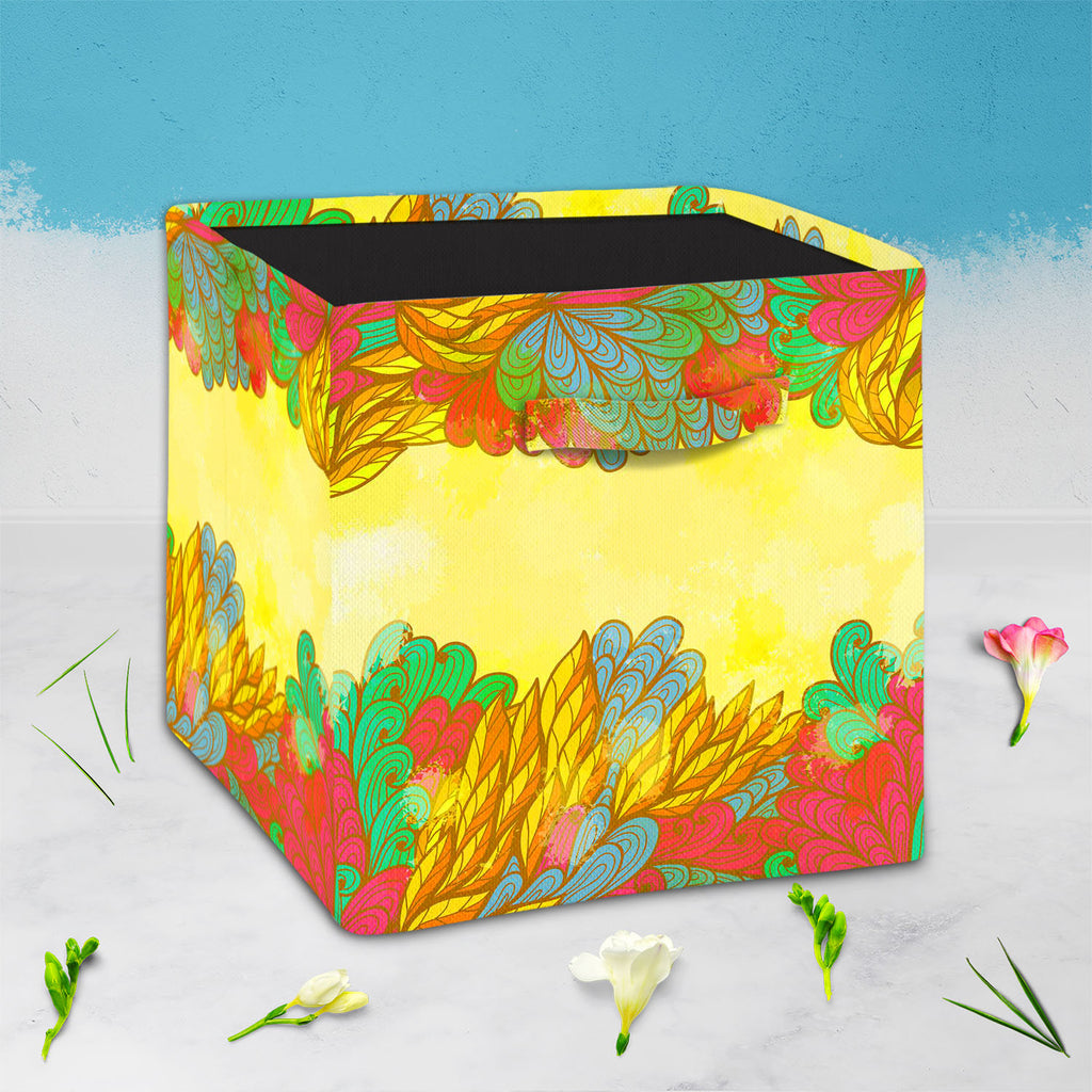 Nature Elements Foldable Open Storage Bin | Organizer Box, Toy Basket, Shelf Box, Laundry Bag | Canvas Fabric-Storage Bins-STR_BI_CB-IC 5007601 IC 5007601, Abstract Expressionism, Abstracts, Ancient, Art and Paintings, Botanical, Digital, Digital Art, Drawing, Fashion, Floral, Flowers, Graphic, Historical, Illustrations, Medieval, Nature, Paintings, Patterns, Retro, Scenic, Semi Abstract, Signs, Signs and Symbols, Symbols, Vintage, elements, foldable, open, storage, bin, organizer, box, toy, basket, shelf, 
