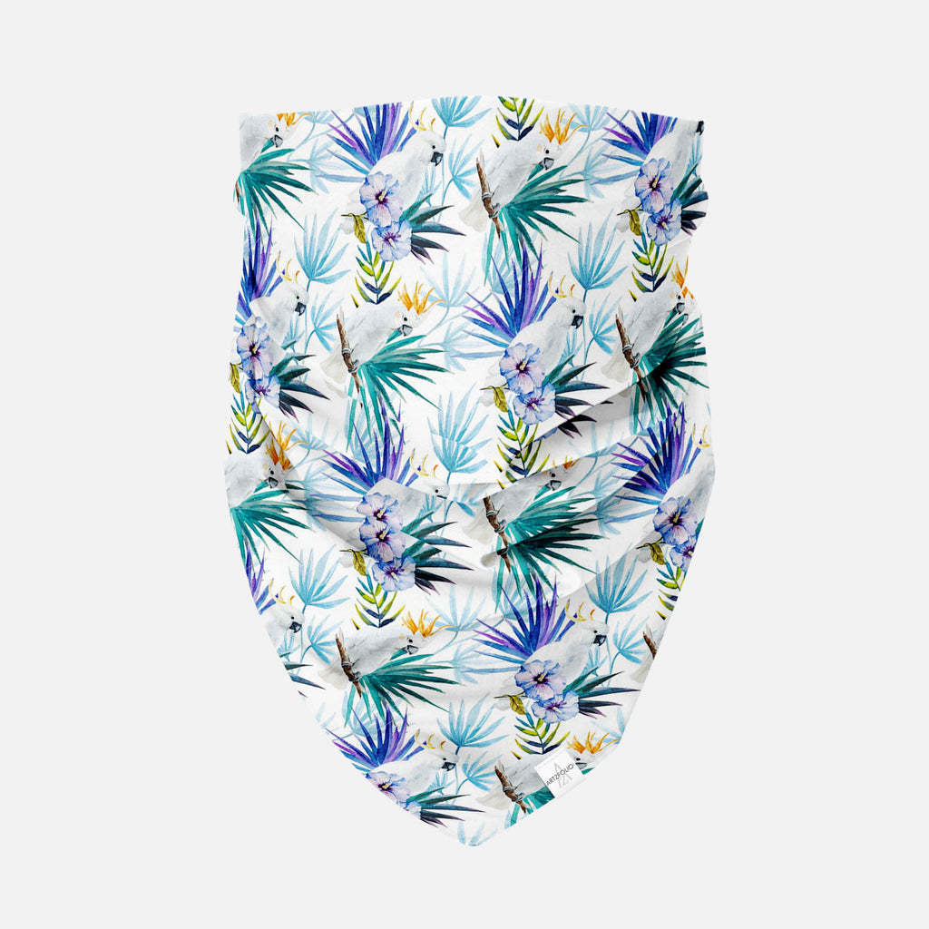 Tropic Parrot Printed Bandana | Headband Headwear Wristband Balaclava | Unisex | Soft Poly Fabric-Bandanas--IC 5007602 IC 5007602, African, Animals, Birds, Black and White, Botanical, Drawing, Floral, Flowers, Illustrations, Nature, Patterns, Scenic, Signs, Signs and Symbols, Tropical, Watercolour, White, Wildlife, tropic, parrot, printed, bandana, headband, headwear, wristband, balaclava, unisex, soft, poly, fabric, seamless, pattern, jungle, parrots, tropics, watercolor, leaves, africa, animal, background
