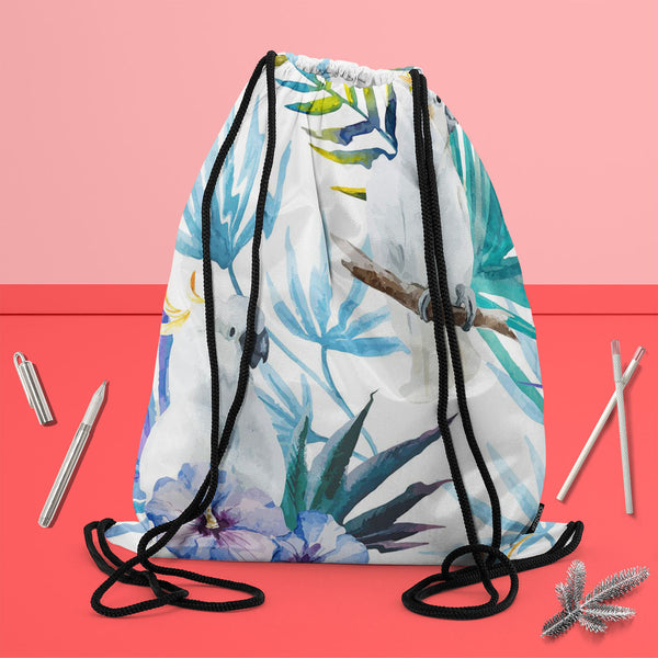 Tropic Parrot Backpack for Students | College & Travel Bag-Backpacks-BPK_FB_DS-IC 5007602 IC 5007602, African, Animals, Birds, Black and White, Botanical, Drawing, Floral, Flowers, Illustrations, Nature, Patterns, Scenic, Signs, Signs and Symbols, Tropical, Watercolour, White, Wildlife, tropic, parrot, canvas, backpack, for, students, college, travel, bag, seamless, pattern, jungle, parrots, tropics, watercolor, leaves, africa, animal, background, beautiful, bird, blue, bright, design, exotic, fabric, feath