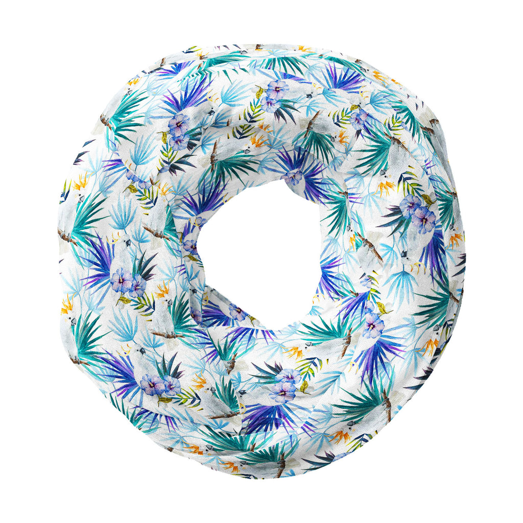 Tropic Parrot Printed Wraparound Infinity Loop Scarf | Girls & Women | Soft Poly Fabric-Scarfs Infinity Loop--IC 5007602 IC 5007602, African, Animals, Birds, Black and White, Botanical, Drawing, Floral, Flowers, Illustrations, Nature, Patterns, Scenic, Signs, Signs and Symbols, Tropical, Watercolour, White, Wildlife, tropic, parrot, printed, wraparound, infinity, loop, scarf, girls, women, soft, poly, fabric, seamless, pattern, jungle, parrots, tropics, watercolor, leaves, africa, animal, background, beauti