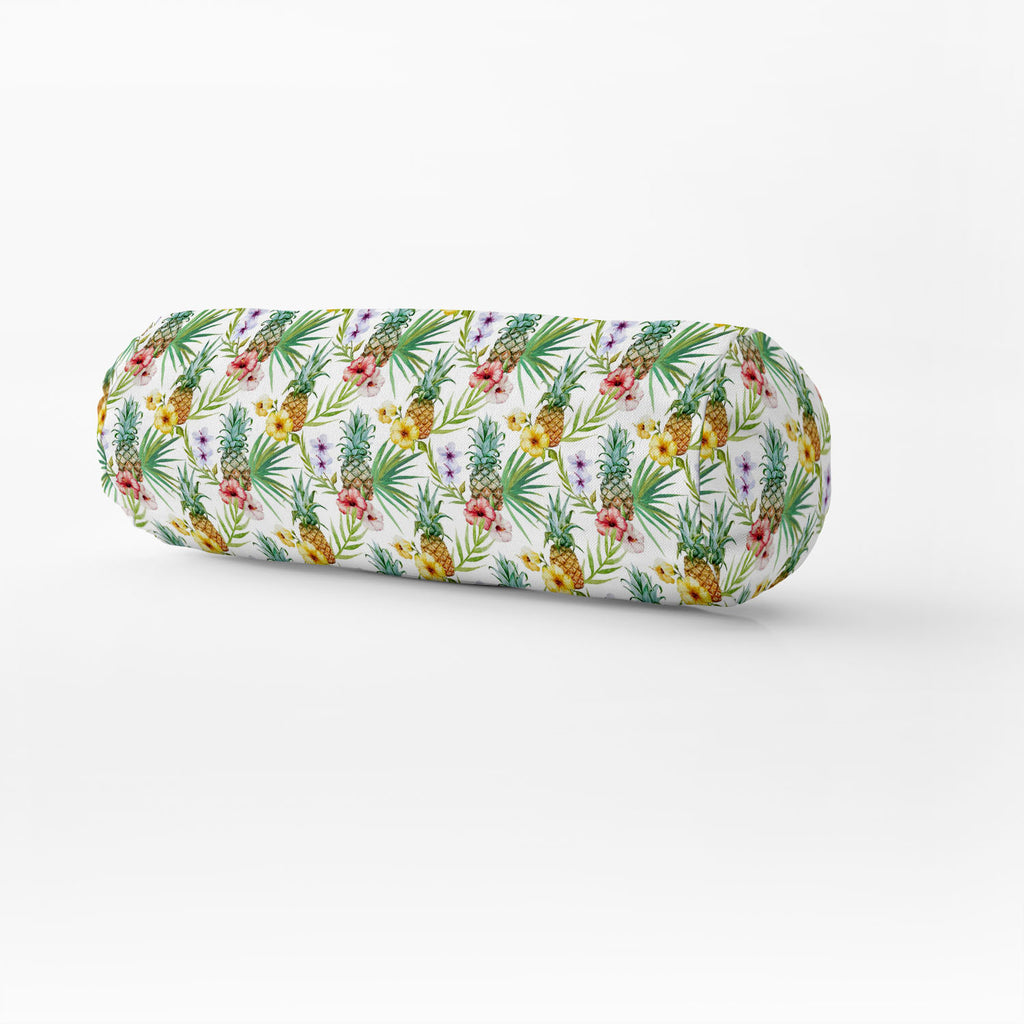 ArtzFolio Pineapples & Hibiscus Bolster Cover Booster Cases | Concealed Zipper Opening-Bolster Covers-AZ5007603PIL_CV_RF_R-SP-Image Code 5007603 Vishnu Image Folio Pvt Ltd, IC 5007603, ArtzFolio, Bolster Covers, Food & Beverage, Kids, Digital Art, pineapples, hibiscus, bolster, cover, booster, cases, concealed, zipper, opening, beautiful, watercolor, vector, tropical, pattern, bolster case, bolster cover size, diwan round pillow, long round pillow covers, small bolster cushion covers, bolster cover, drawstr