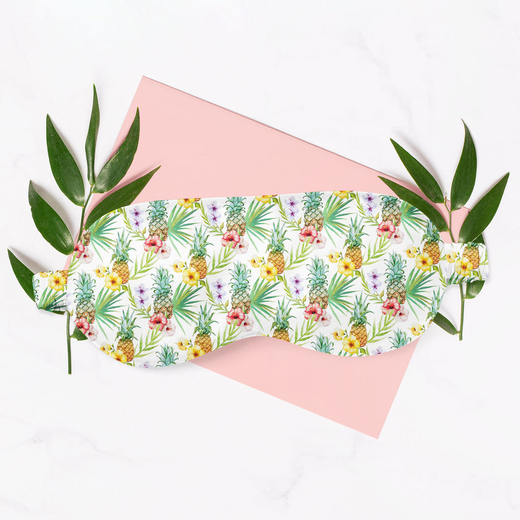 Pineapples & Hibiscus Sleeping Eye Pad Blackout Eye Cover | Soft Anti-Allergic Eco-Friendly Natural Mulberry Silk Fabric-Sleep Masks--IC 5007603 IC 5007603, Abstract Expressionism, Abstracts, Art and Paintings, Botanical, Digital, Digital Art, Floral, Flowers, Fruit and Vegetable, Fruits, Graphic, Hawaiian, Holidays, Illustrations, Nature, Patterns, Scenic, Semi Abstract, Signs, Signs and Symbols, Tropical, Watercolour, pineapples, hibiscus, sleeping, eye, pad, blackout, cover, soft, anti-allergic, eco-frie