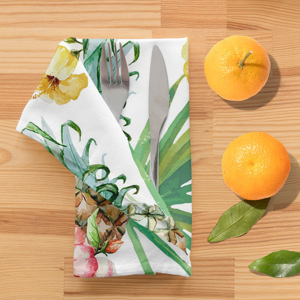 Pineapples & Hibiscus Table Napkin-Table Napkins-NAP_TB-IC 5007603 IC 5007603, Abstract Expressionism, Abstracts, Art and Paintings, Botanical, Digital, Digital Art, Floral, Flowers, Fruit and Vegetable, Fruits, Graphic, Hawaiian, Holidays, Illustrations, Nature, Patterns, Scenic, Semi Abstract, Signs, Signs and Symbols, Tropical, Watercolour, pineapples, hibiscus, table, napkin, pineapple, pattern, background, watercolor, hawaii, fruit, aloha, abstract, art, beautiful, blue, cocktails, design, draw, exotic