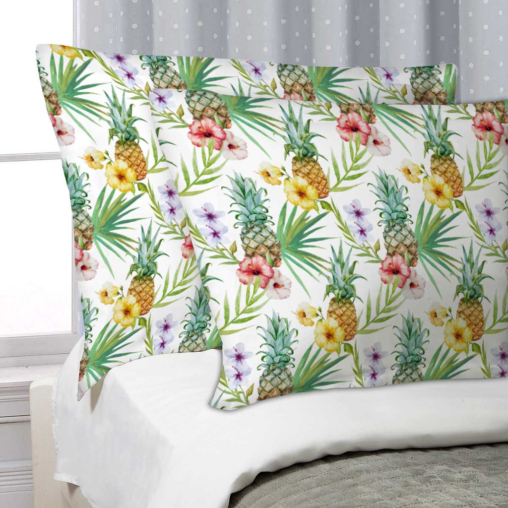 ArtzFolio Pineapples & Hibiscus Pillow Cover Case-Pillow Cases-AZHFR36644495PIL_CV_L-Image Code 5007603 Vishnu Image Folio Pvt Ltd, IC 5007603, ArtzFolio, Pillow Cases, Food & Beverage, Kids, Digital Art, pineapples, hibiscus, pillow, cover, case, beautiful, watercolor, vector, tropical, pattern, pillow cover, pillow case cover, linen pillow cover, printed pillow cover, pillow for bedroom, living room pillow covers, standard pillow case covers, pitaara box, throw pillow cover, 2 pcs satin pillow cover set, 