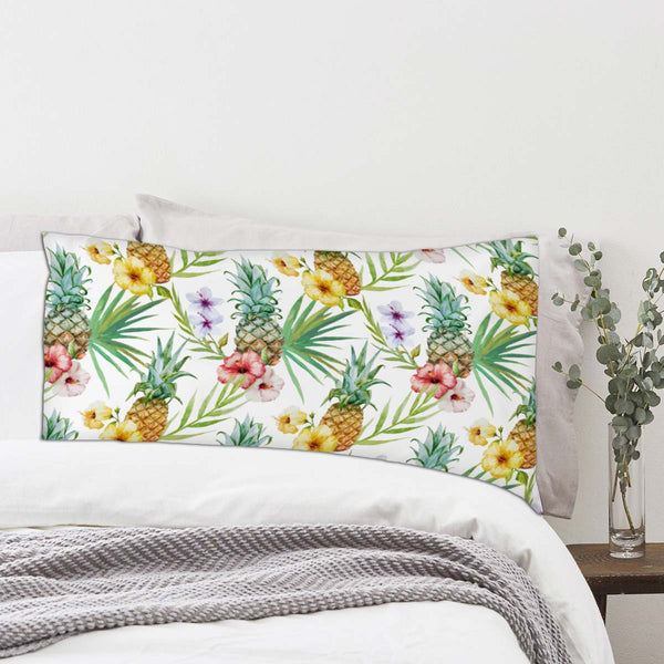 ArtzFolio Pineapples & Hibiscus Pillow Cover Case-Pillow Cases-AZHFR36644495PIL_CV_L-Image Code 5007603 Vishnu Image Folio Pvt Ltd, IC 5007603, ArtzFolio, Pillow Cases, Food & Beverage, Kids, Digital Art, pineapples, hibiscus, pillow, cover, cases, poly, cotton, fabric, beautiful, watercolor, vector, tropical, pattern, pillow cover, pillow case cover, linen pillow cover, printed pillow cover, pillow for bedroom, living room pillow covers, standard pillow case covers, pitaara box, throw pillow cover, 2 pcs s